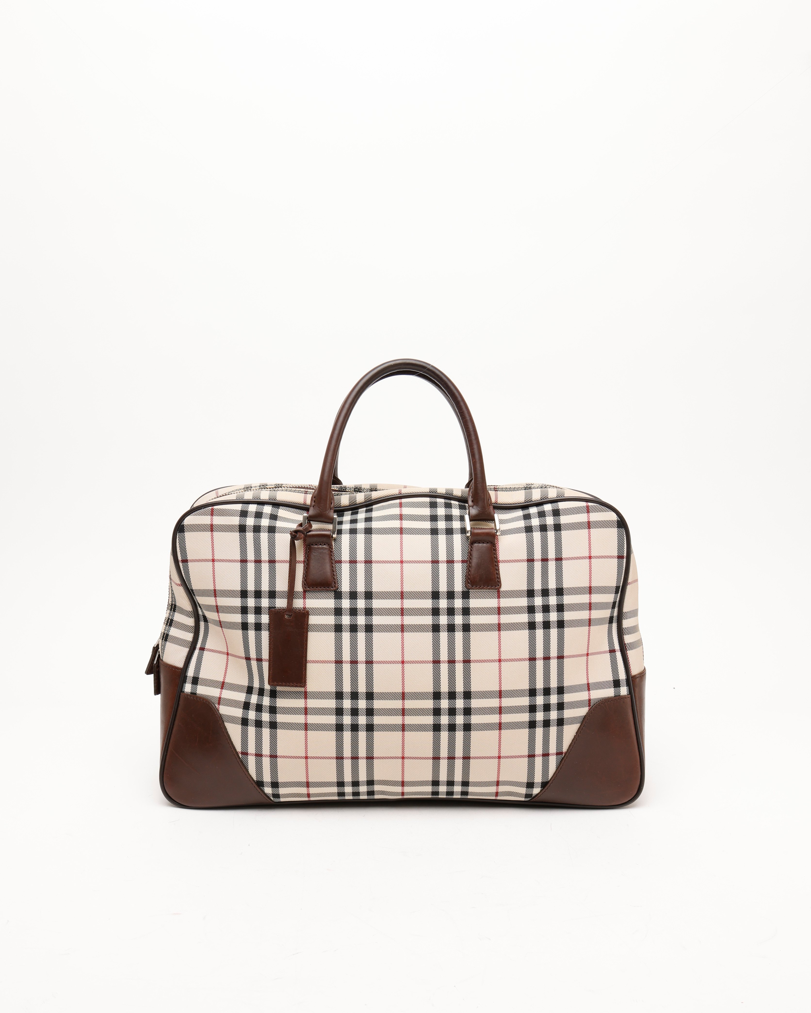 BURBERRY Check Boston Bag