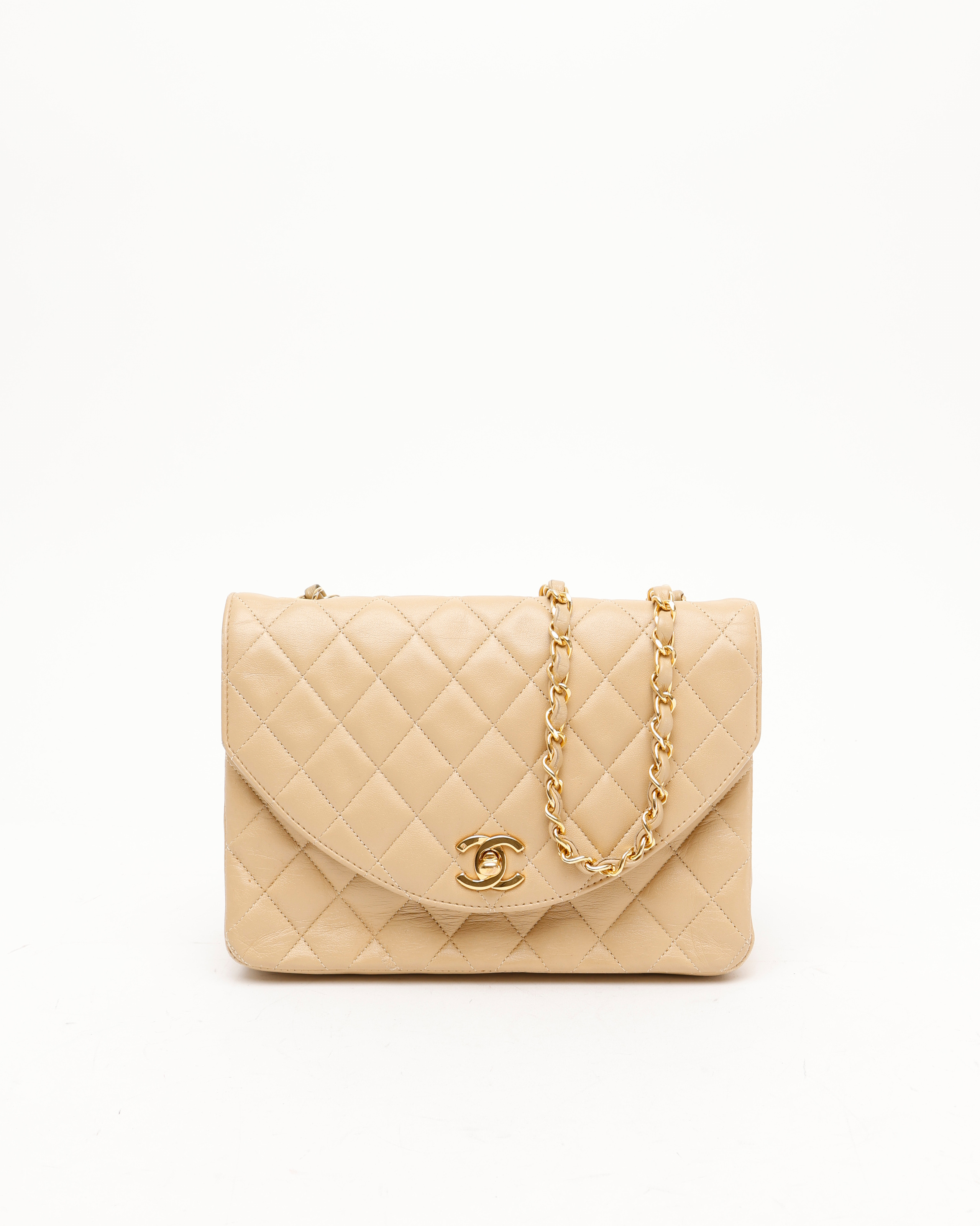 Pre-owned Chanel Classic Small Single Flap Bag In Sand