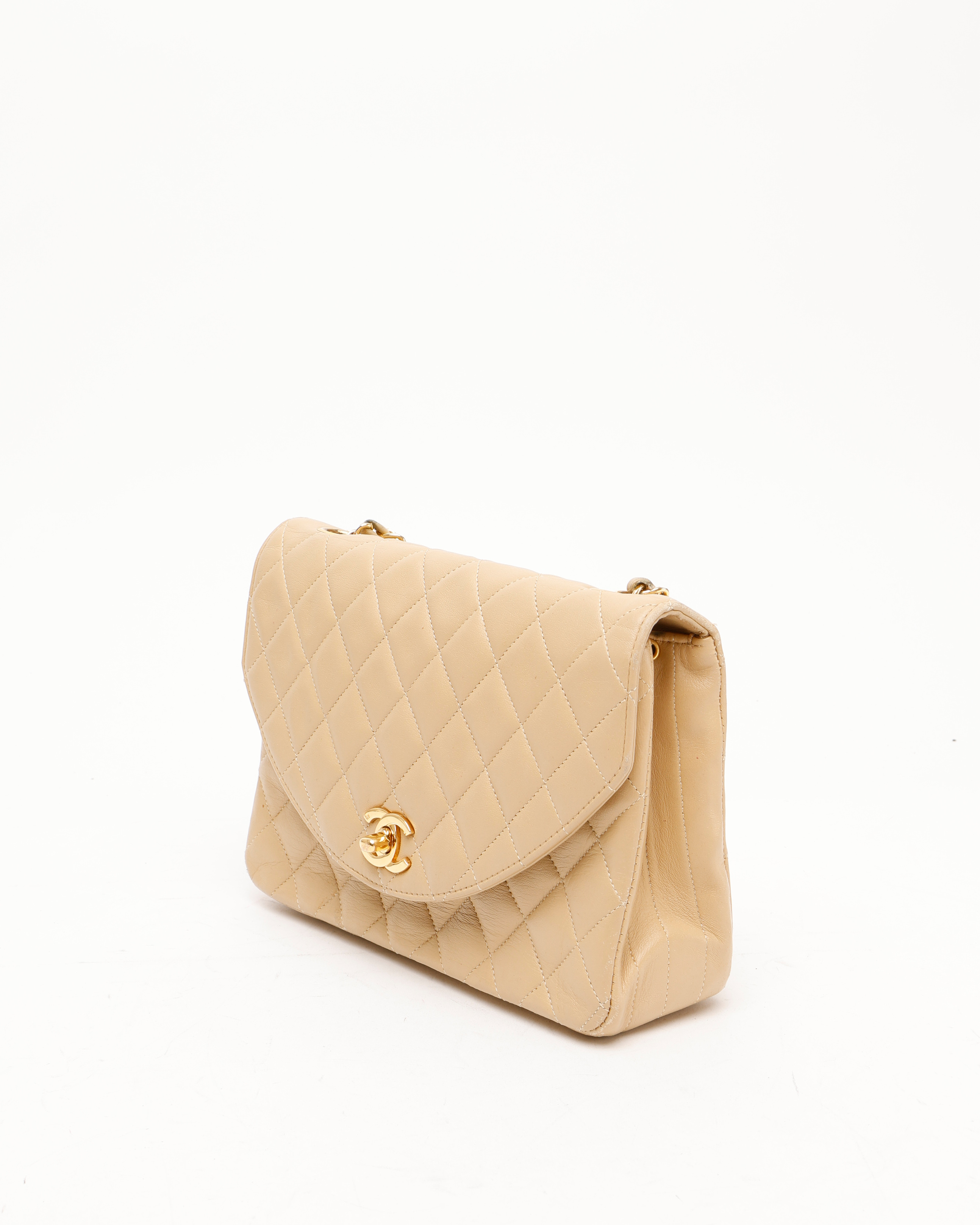 Pre-owned Chanel Classic Small Single Flap Bag In Sand