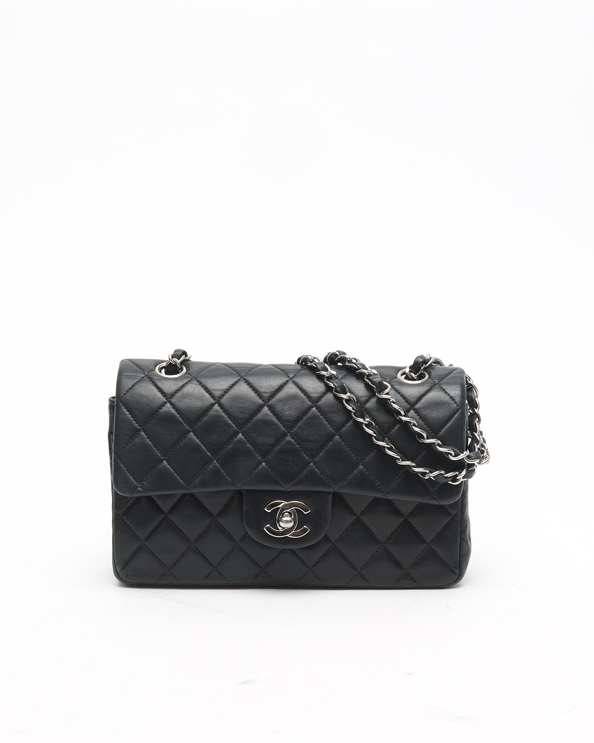 Pre-owned Chanel Classic Small Double Flap Bag In Black
