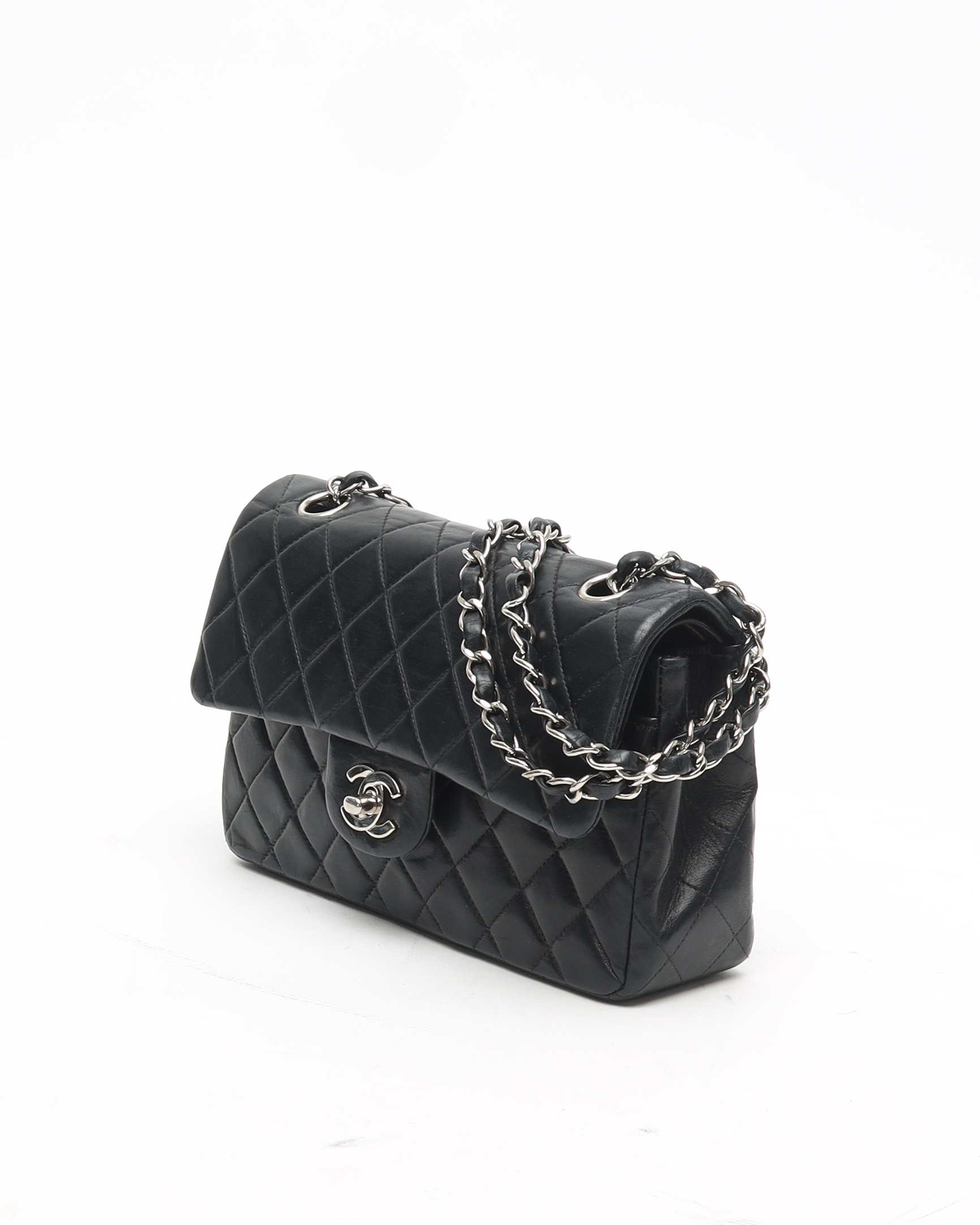 Pre-owned Chanel Classic Small Double Flap Bag In Black