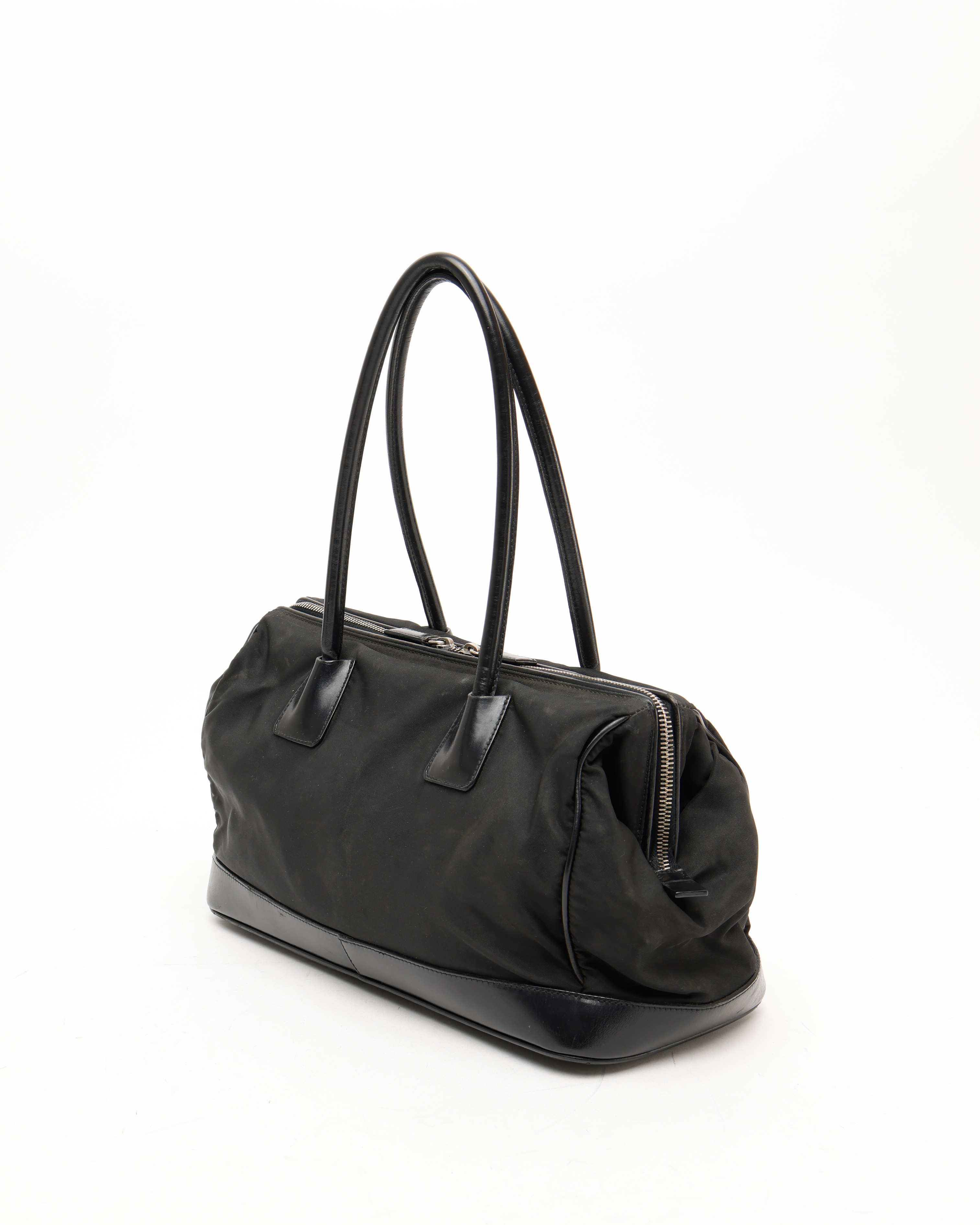 Prada Tessuto Shoulder Bag In Black