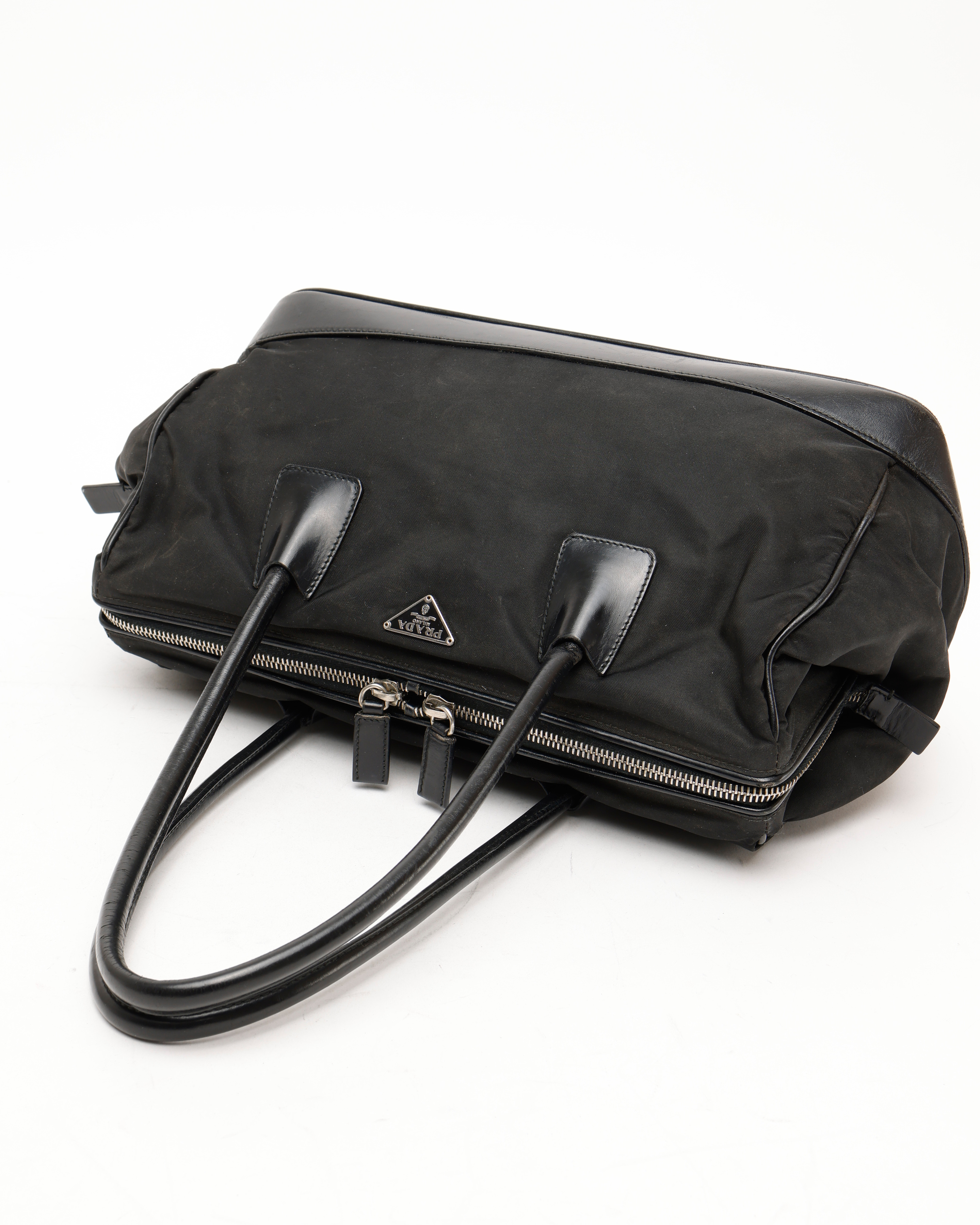 Prada Tessuto Shoulder Bag In Black