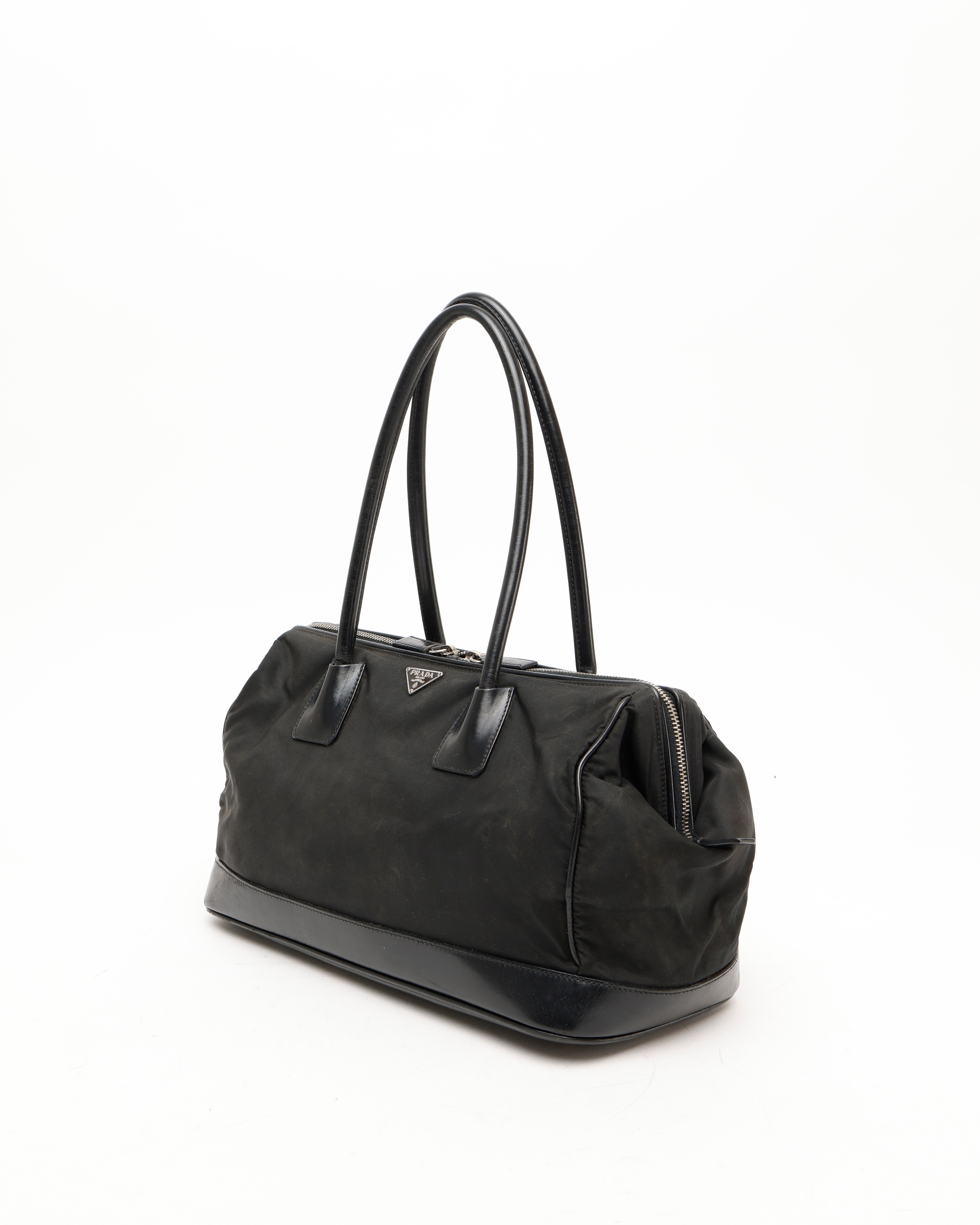 Prada Tessuto Shoulder Bag In Black