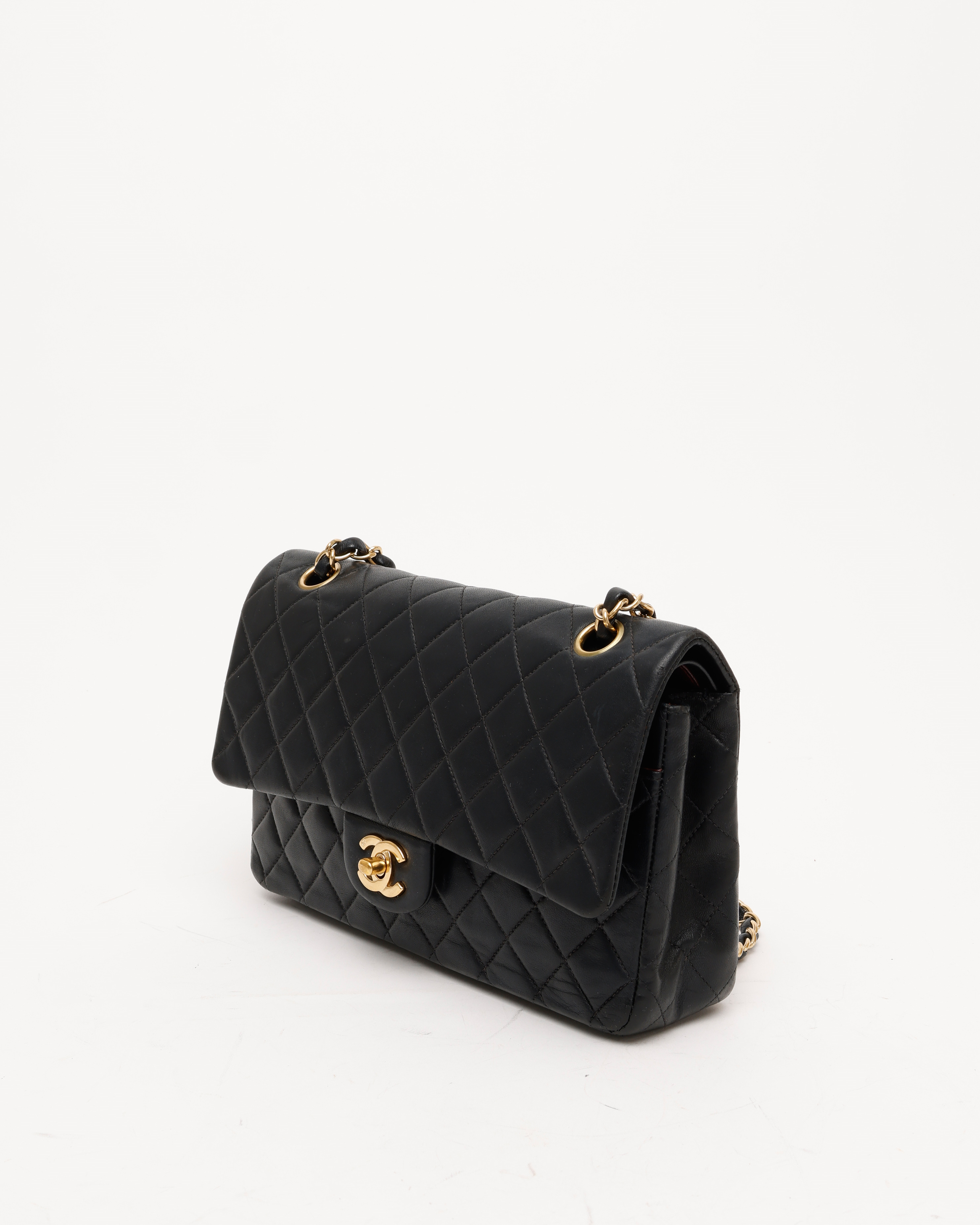 Pre-owned Chanel Classic Medium Double Flap Bag In Black