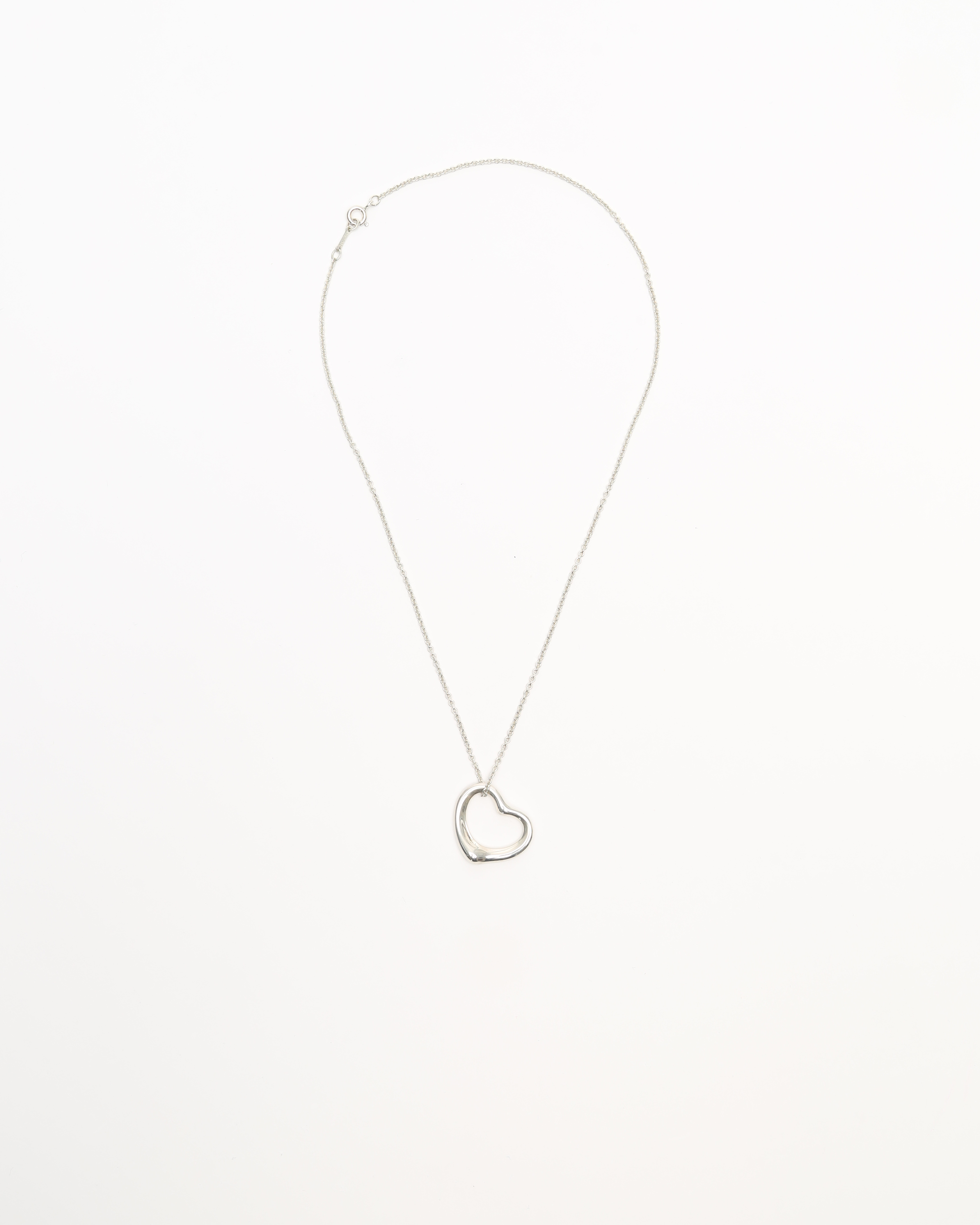 Tiffany & Co Open Heart Silver Necklace