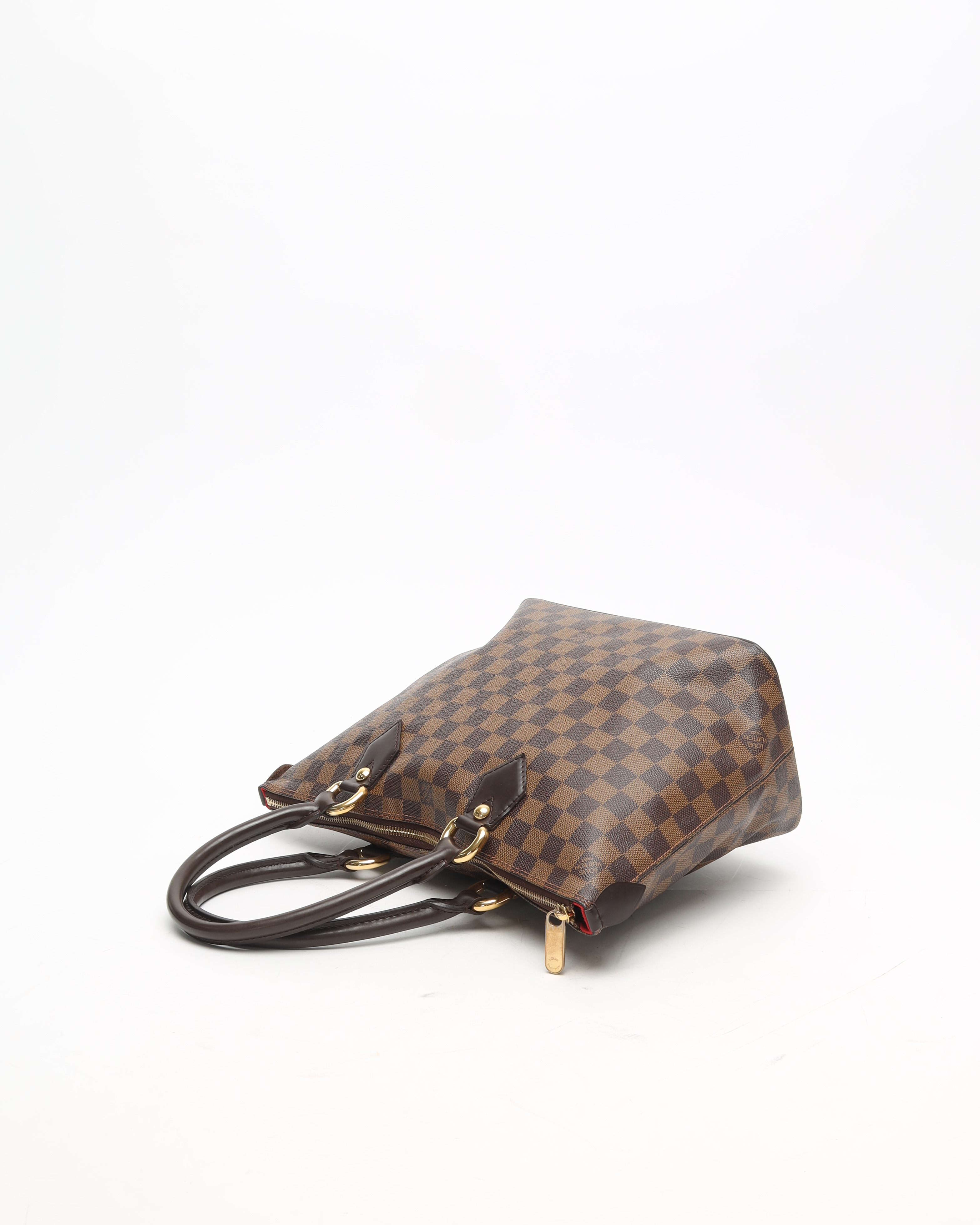 Pre-owned Louis Vuitton Damier Ebene Saleya Pm Handbag In Brown