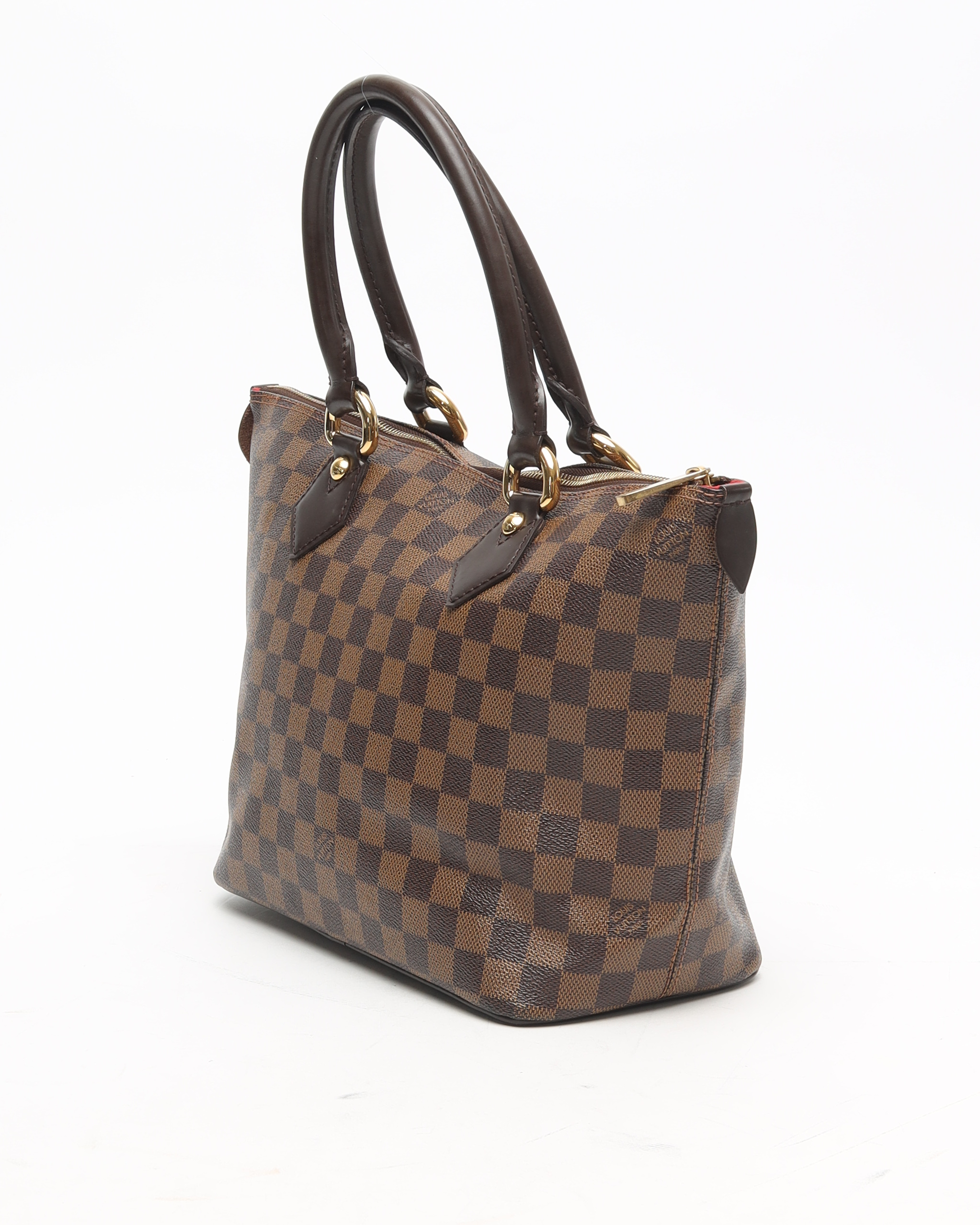 Pre-owned Louis Vuitton Damier Ebene Saleya Pm Handbag In Brown