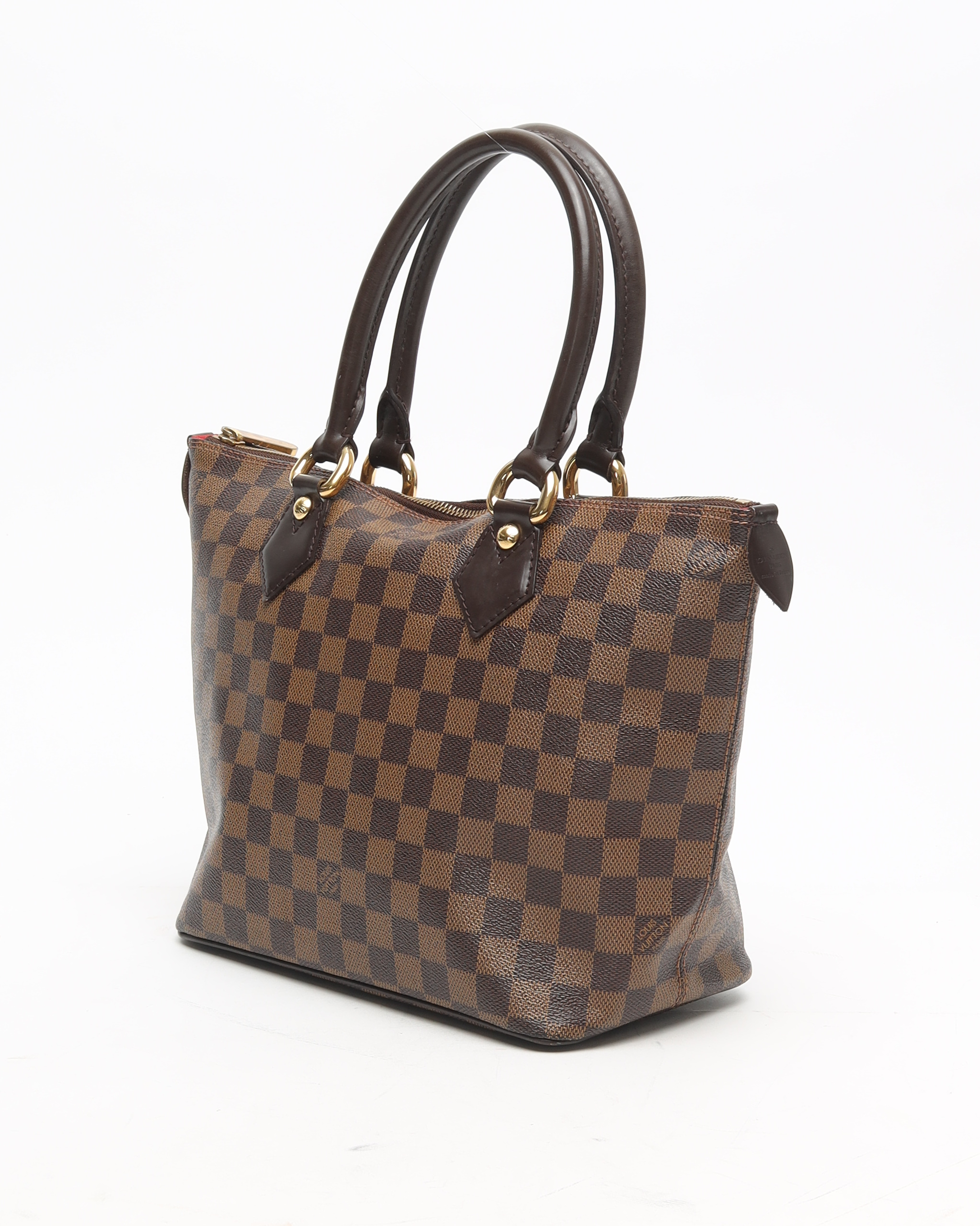 Pre-owned Louis Vuitton Damier Ebene Saleya Pm Handbag In Brown