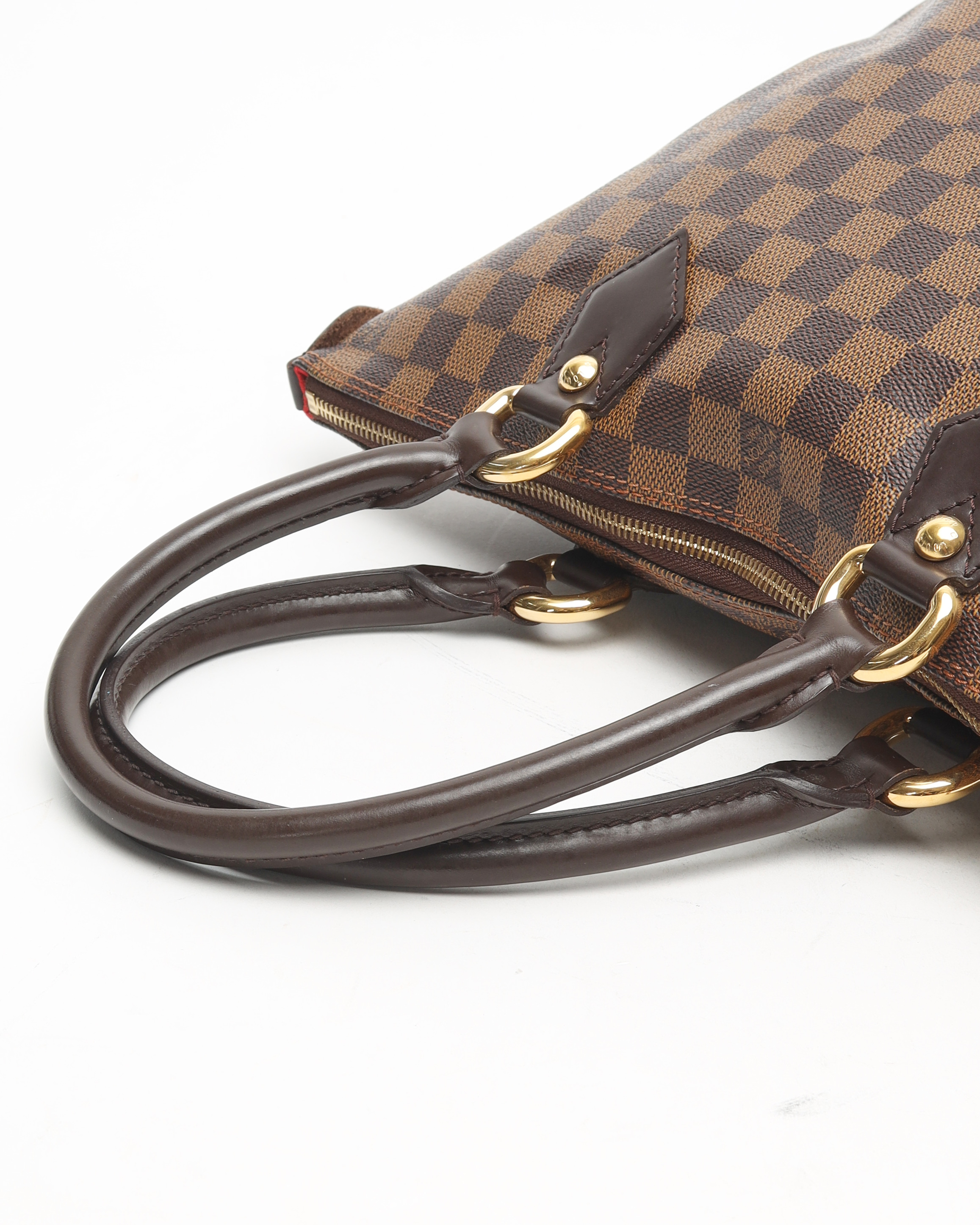 Pre-owned Louis Vuitton Damier Ebene Saleya Pm Handbag In Brown