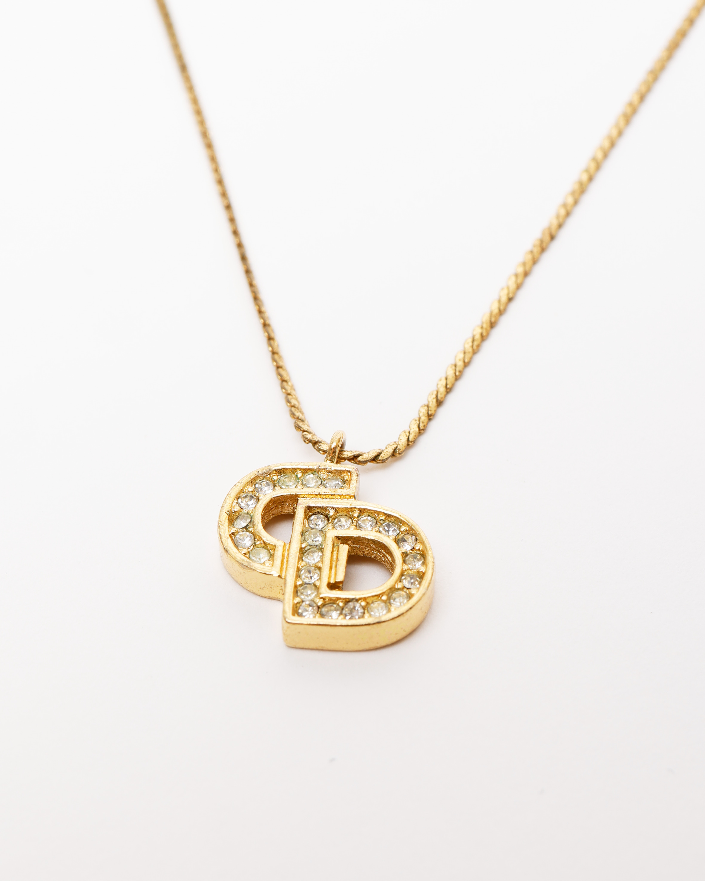 Dior Christian  Cd Rhinestone Necklace