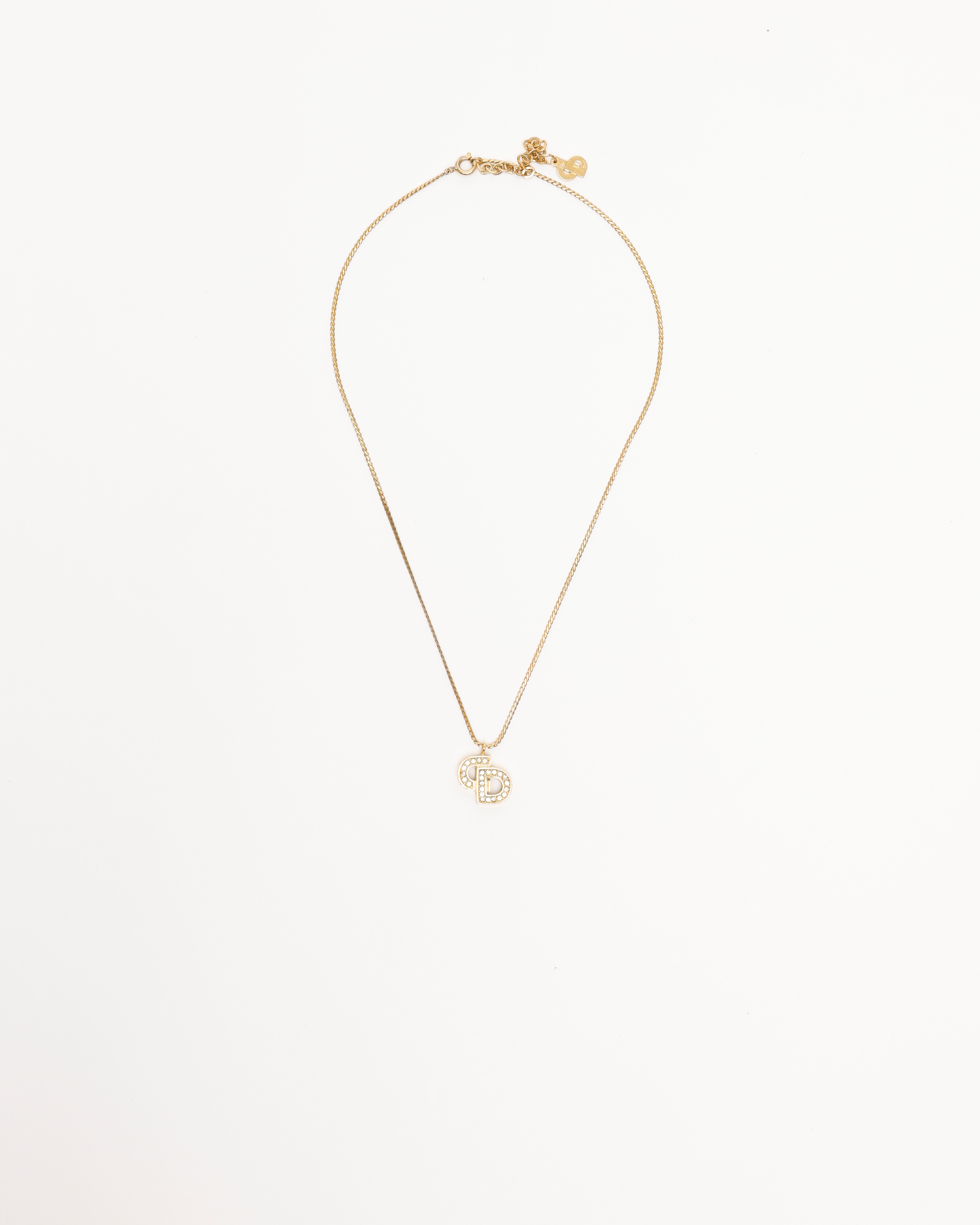 Dior Christian  Cd Rhinestone Necklace