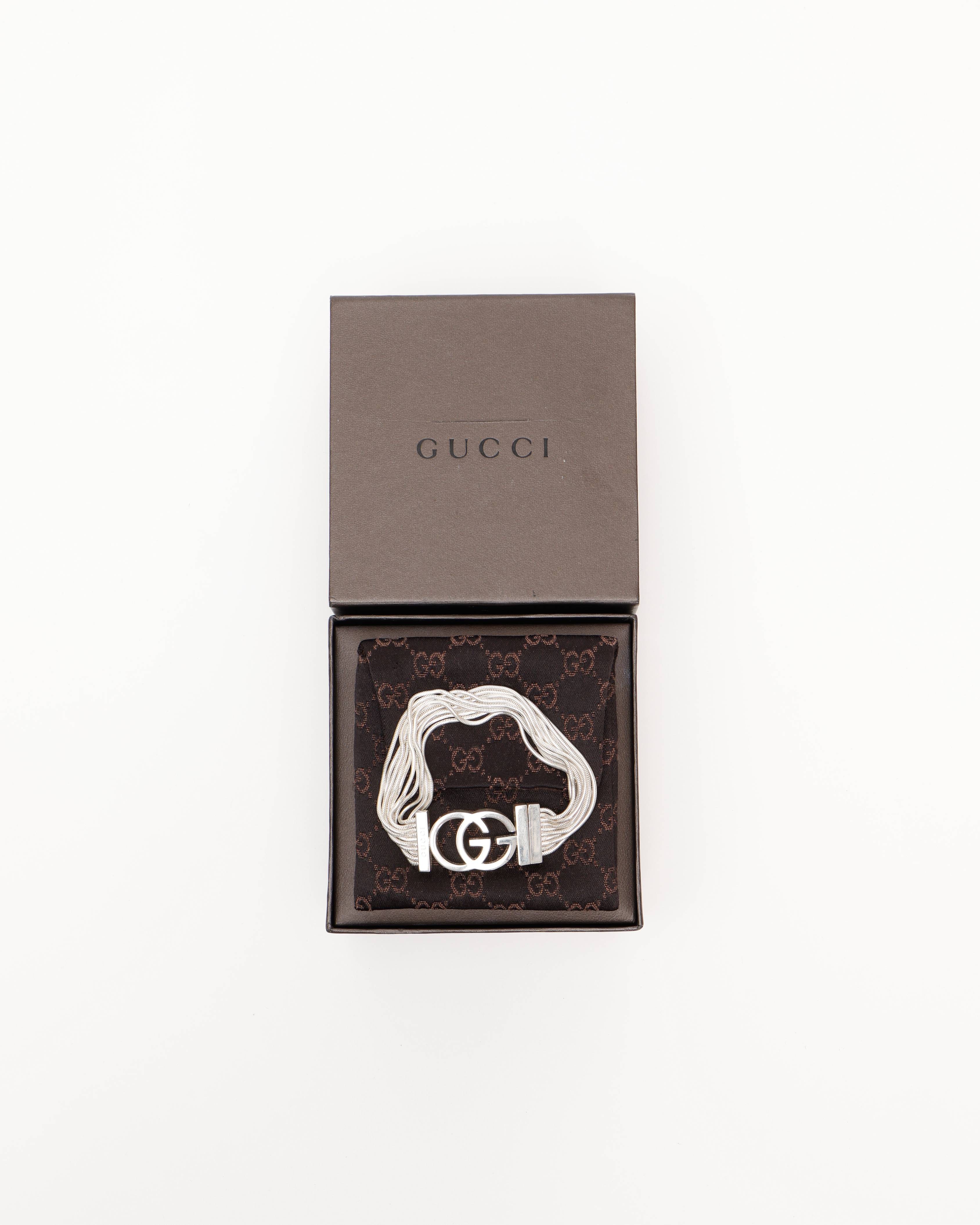 Gucci 10 Strands Silver Bracelet