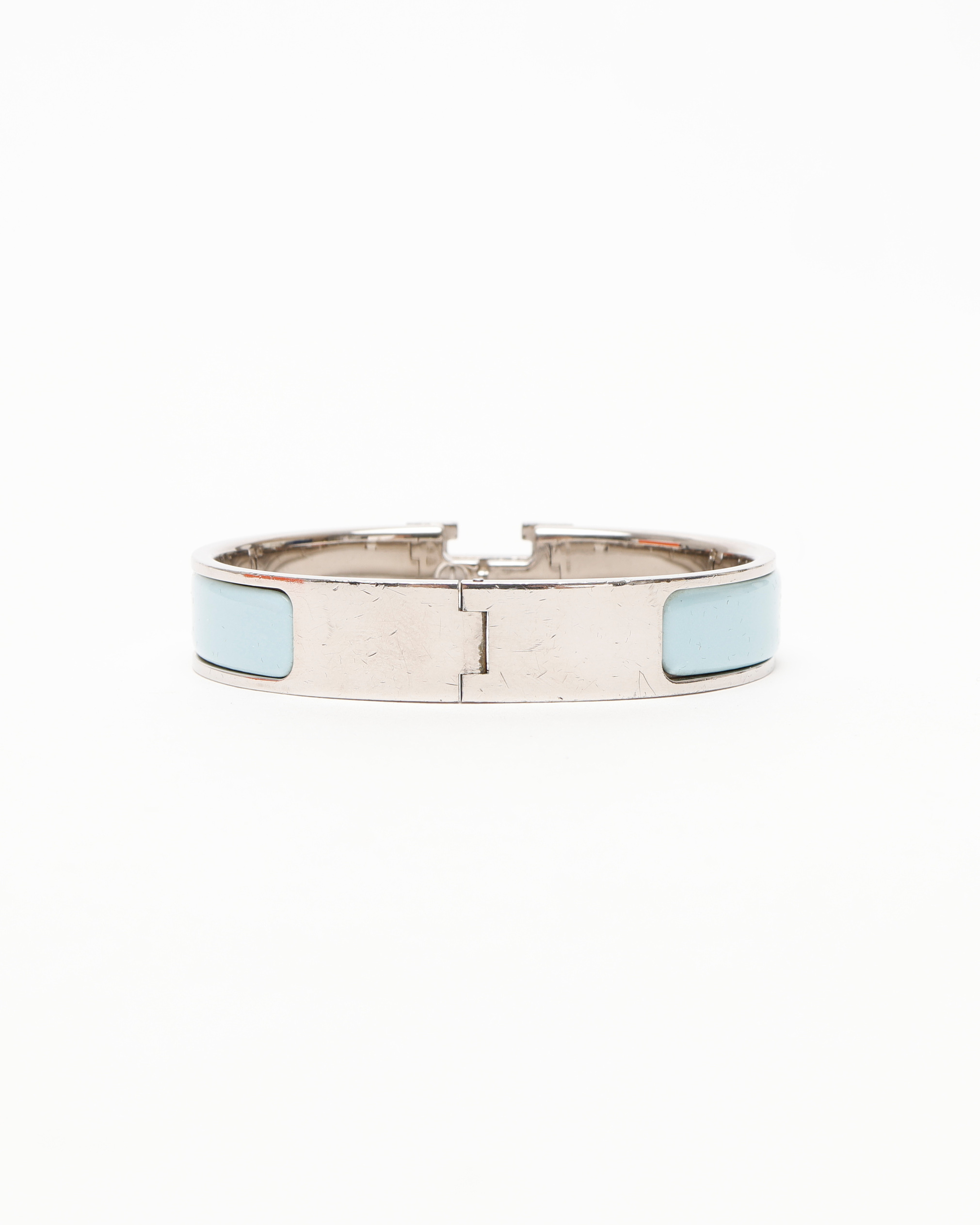 Pre-owned Hermes Hermès Clic H Light Blue Bracelet