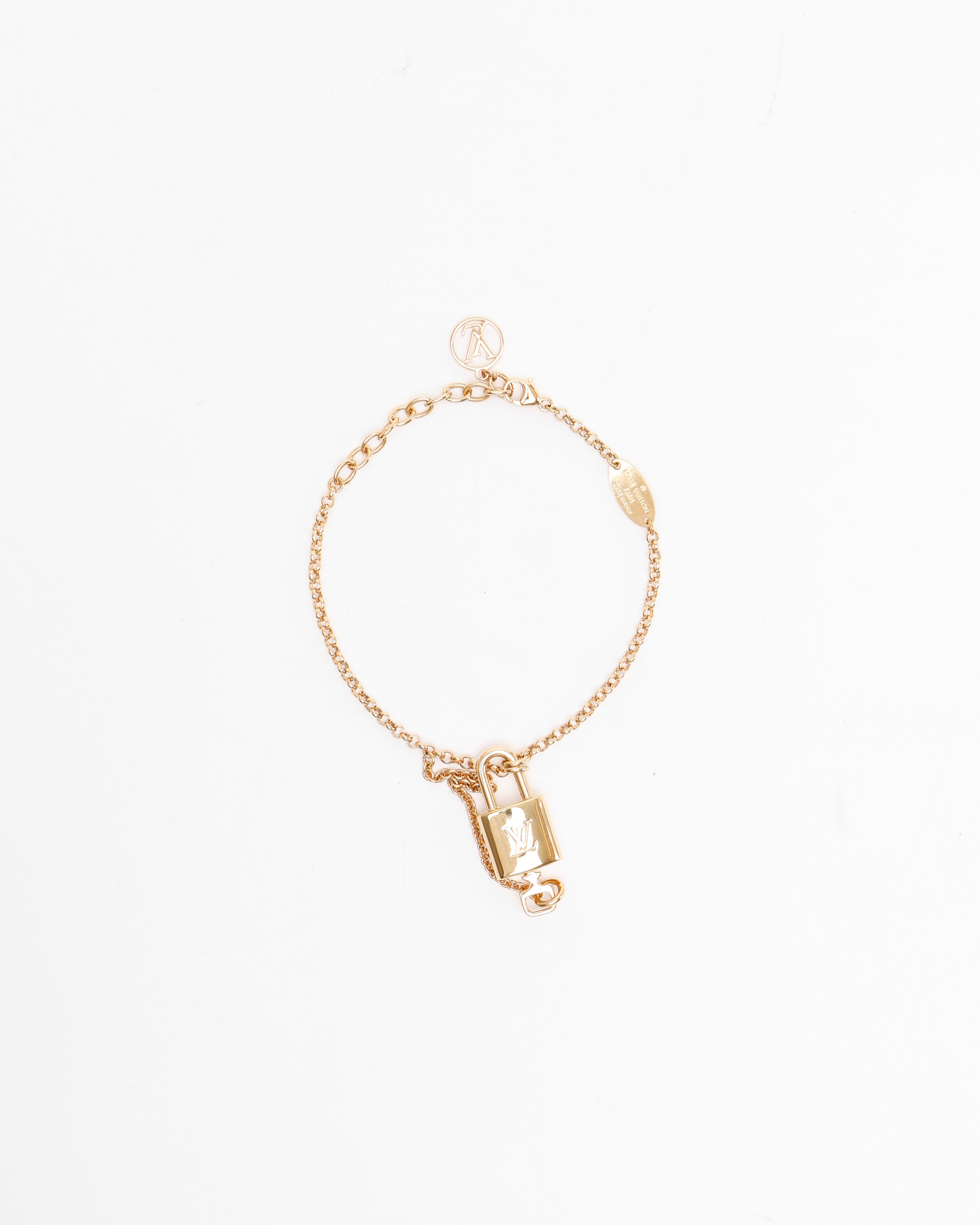 LOUIS VUITTON Gold-tone Lockit Pendant Bracelet