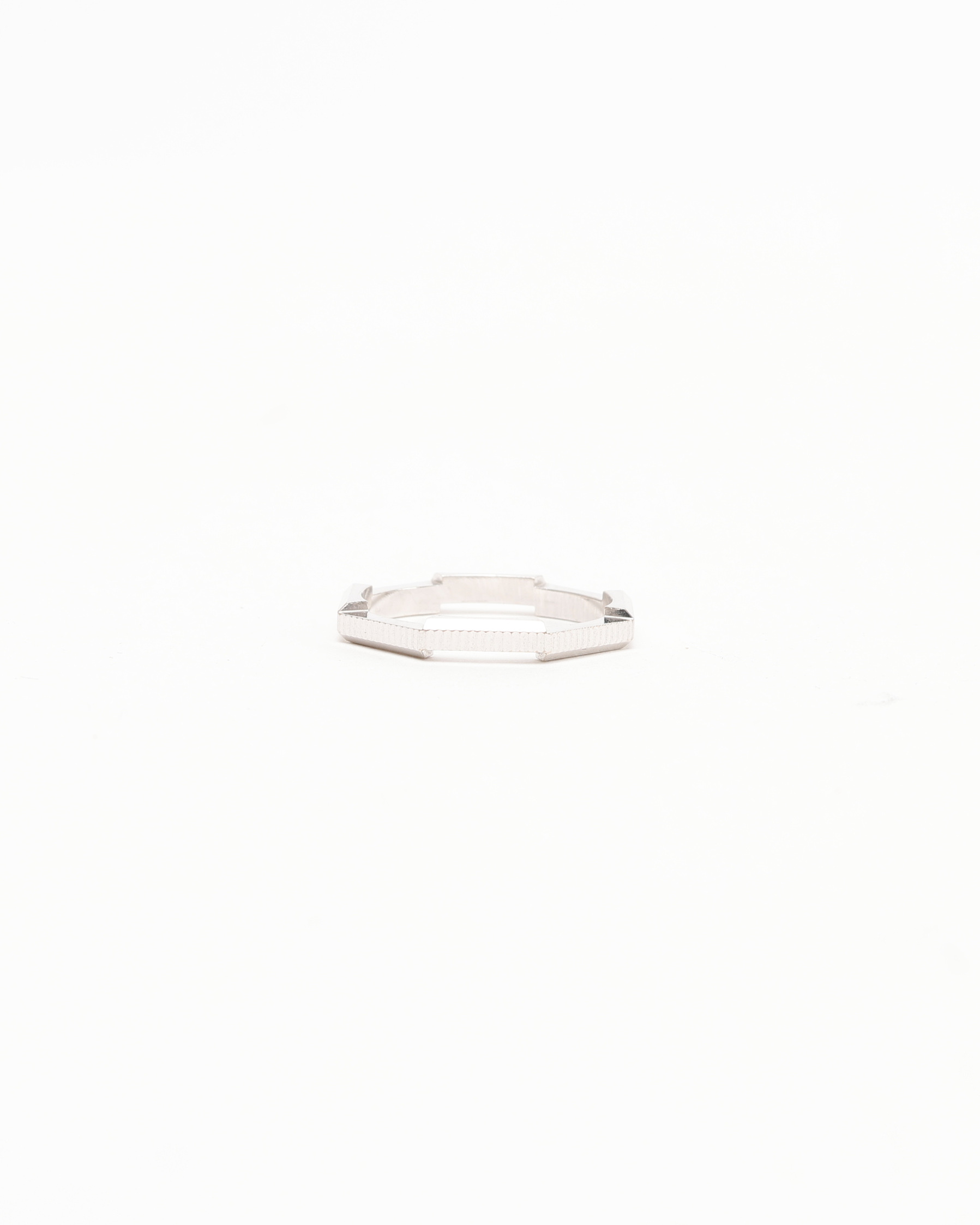 Gucci Octagonal Stripe 18kt White Gold Ring