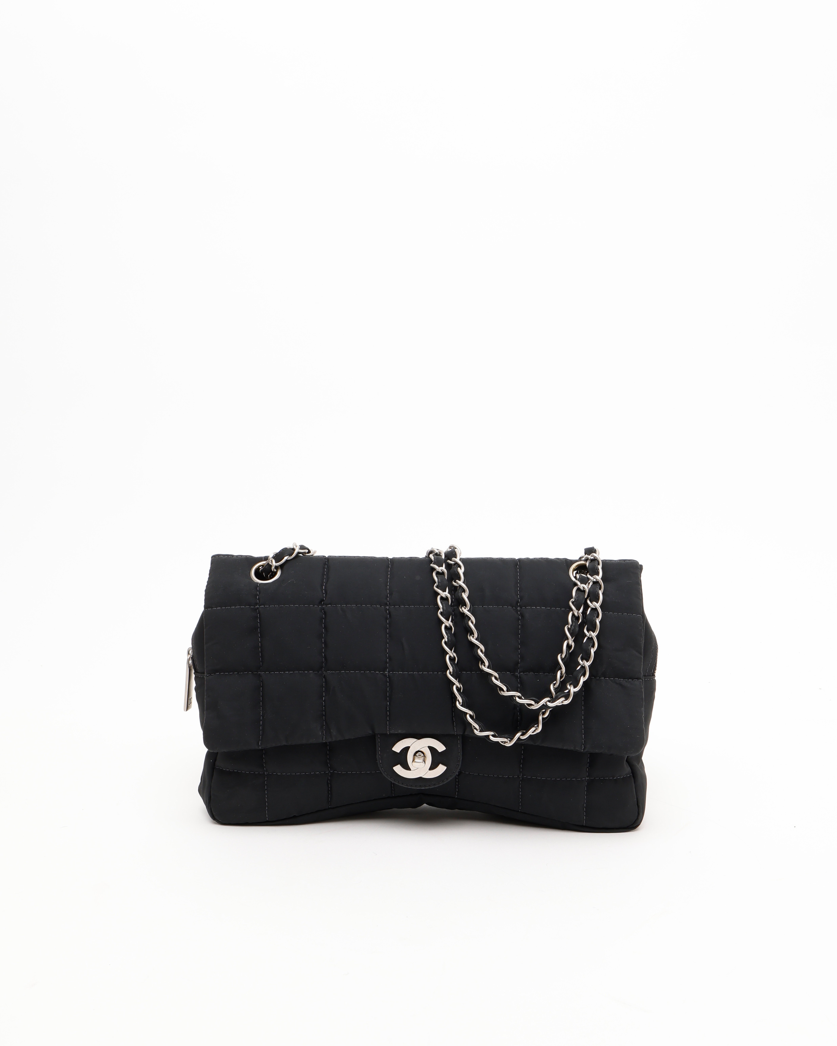 CHANEL Nylon Jumbo Chocolate Bar Bag