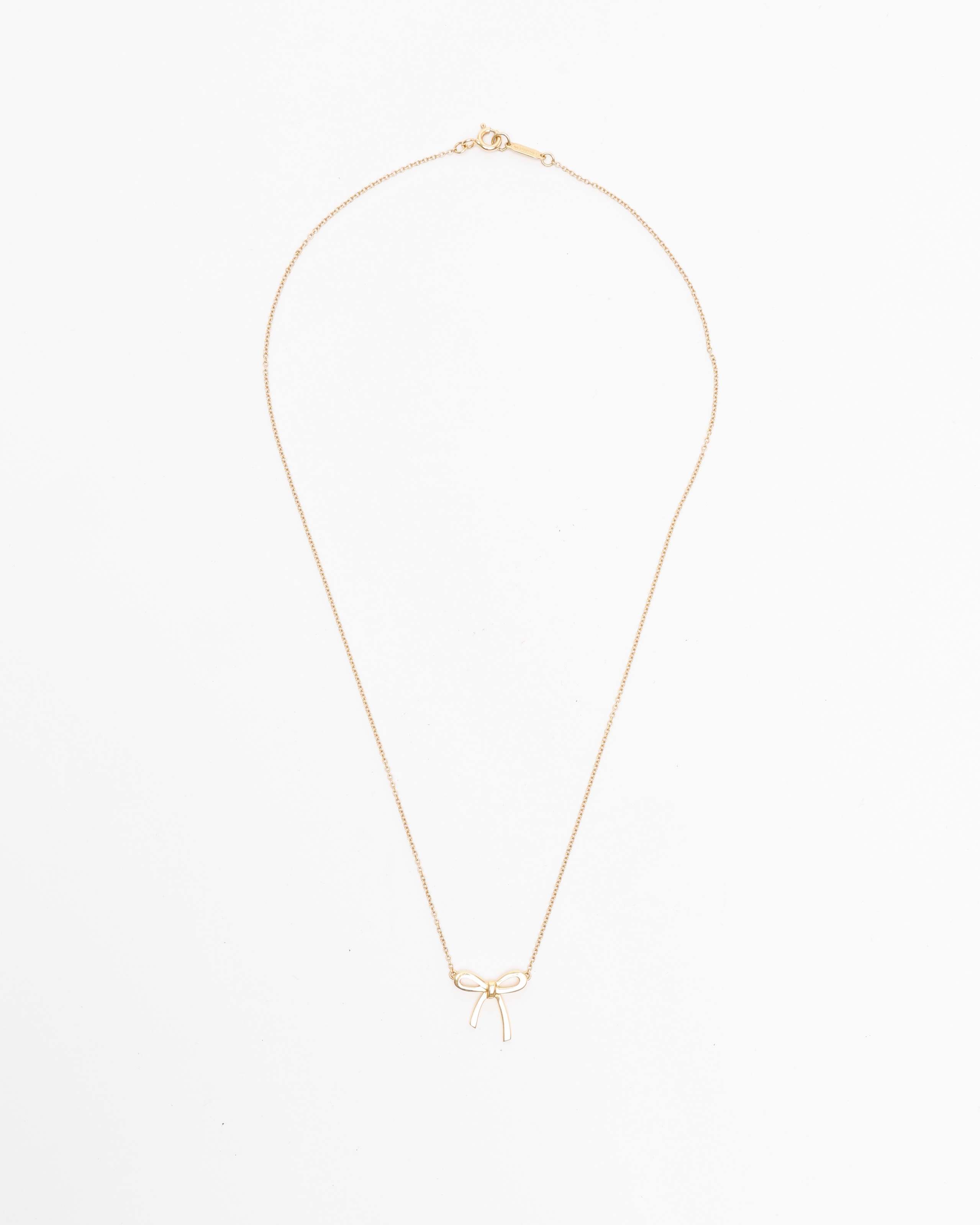 Tiffany & Co Bow Ribbon Pendant 18k Necklace