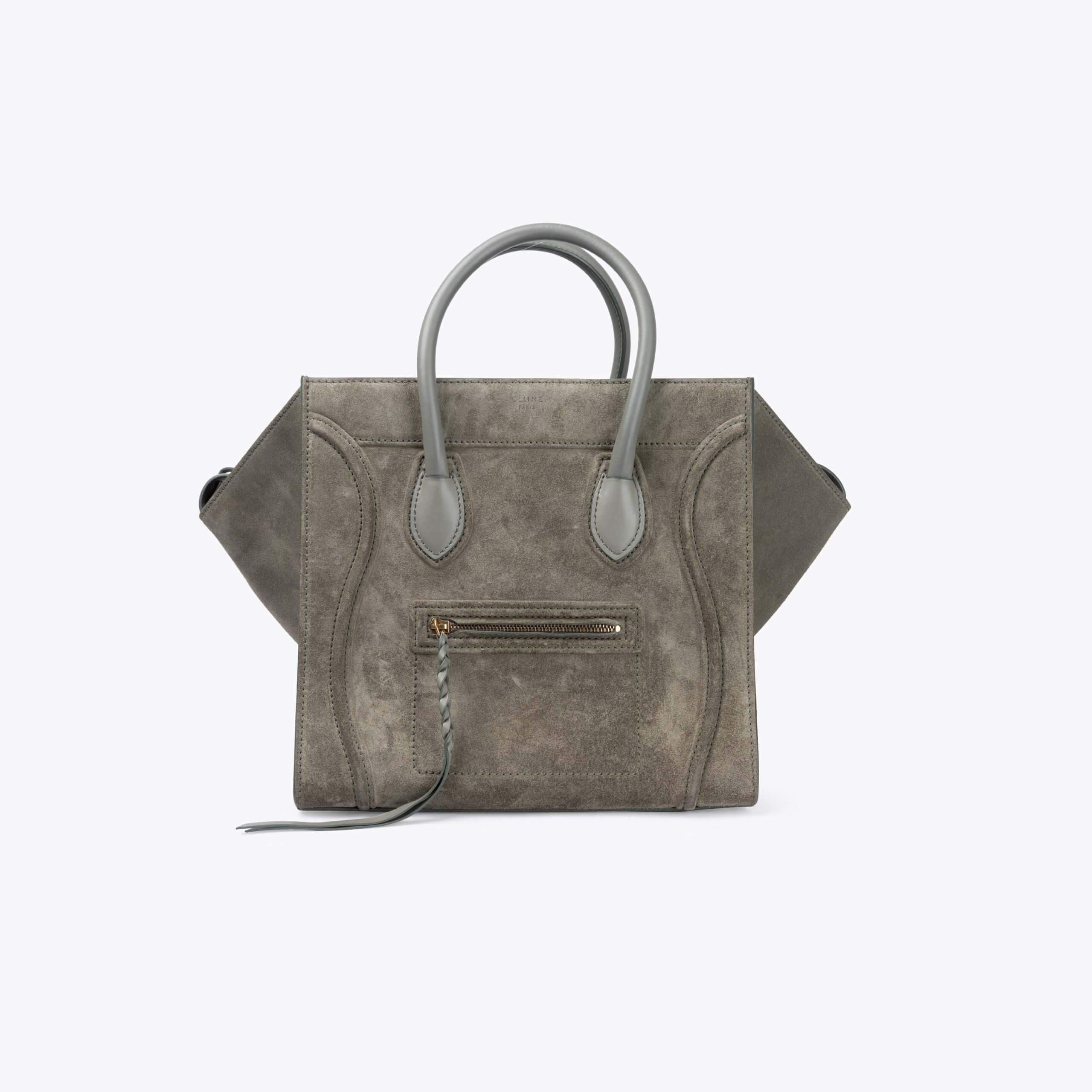 CÉLINE Luggage Phantom Suede Tote Bag