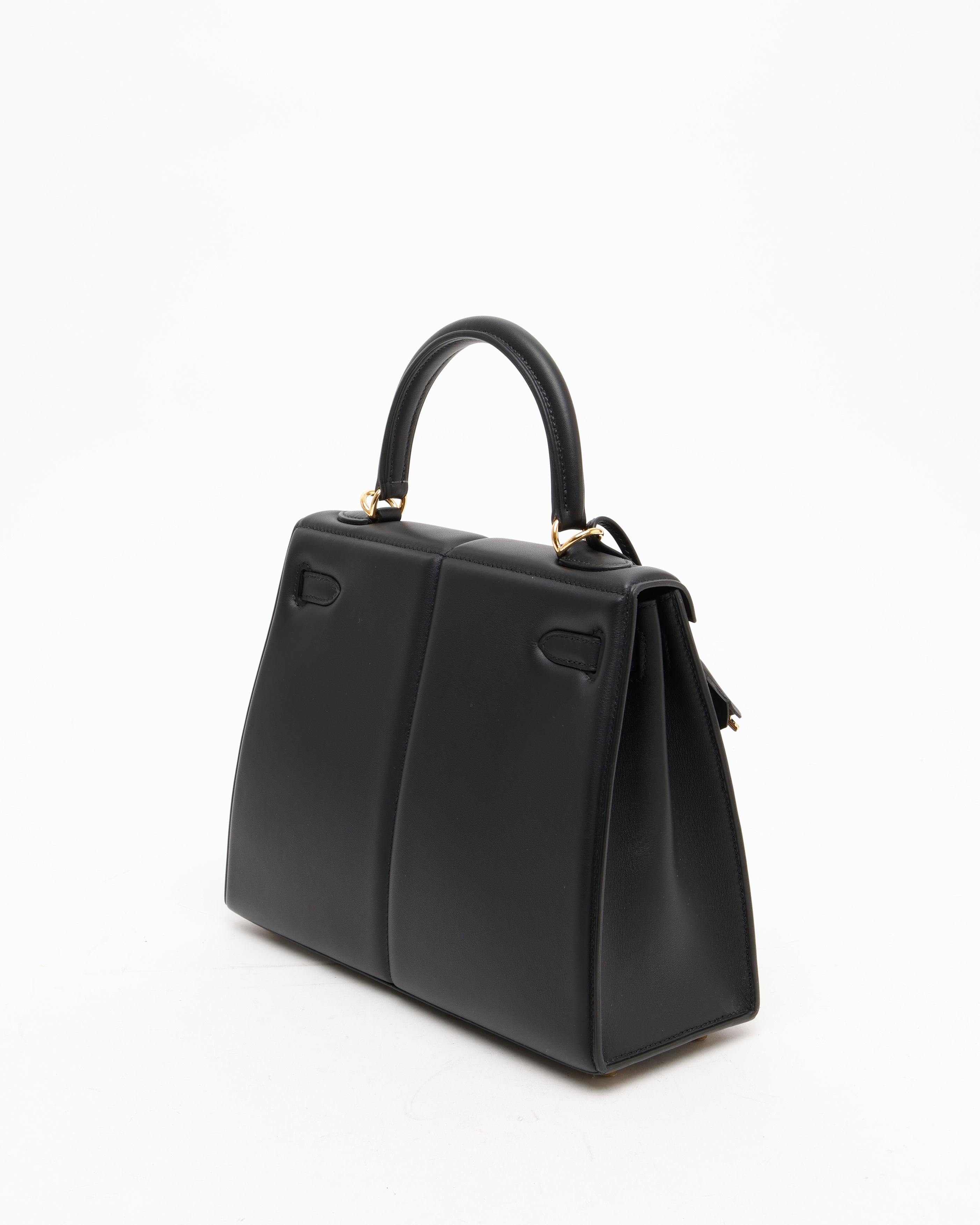 Pre-owned Hermes Hermès Kelly 25 Swift Padded Sellier Bag In Black