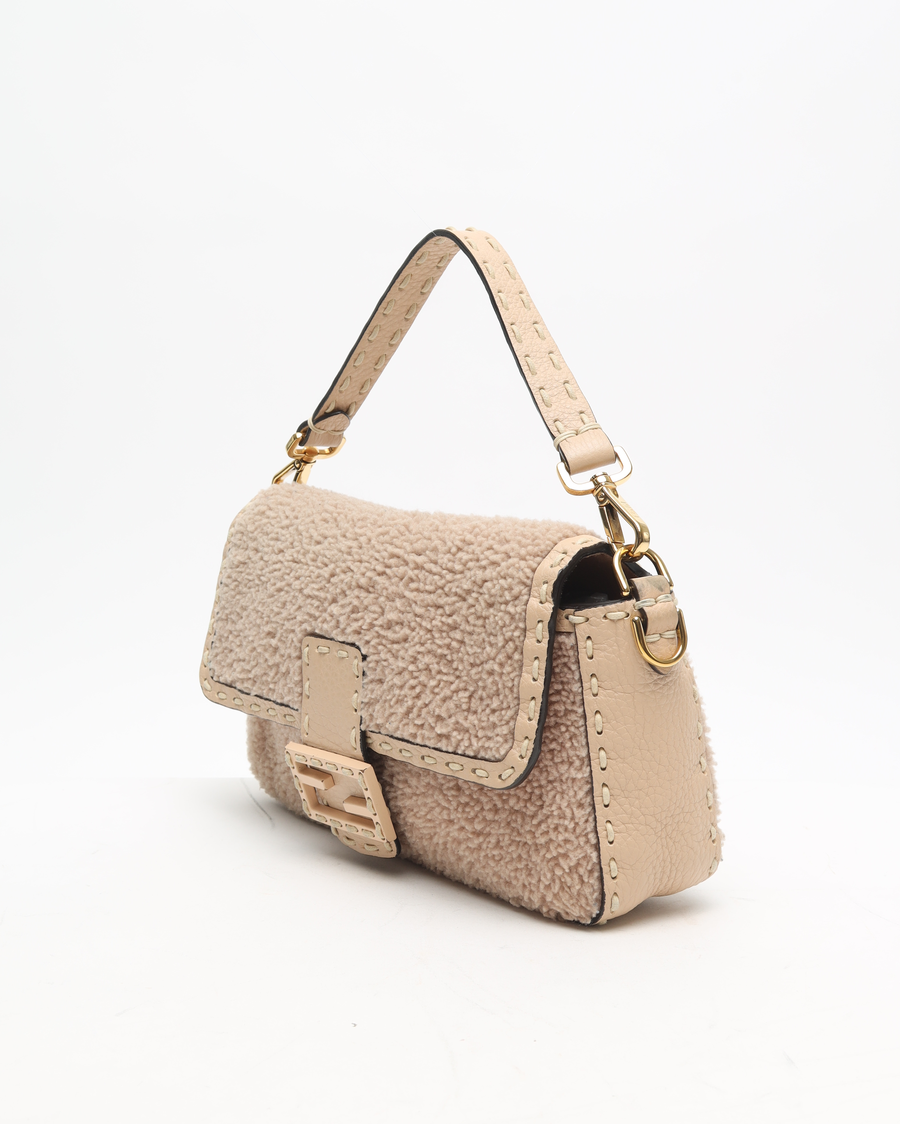Fendi Iconic Shearling Medium Baguette Bag