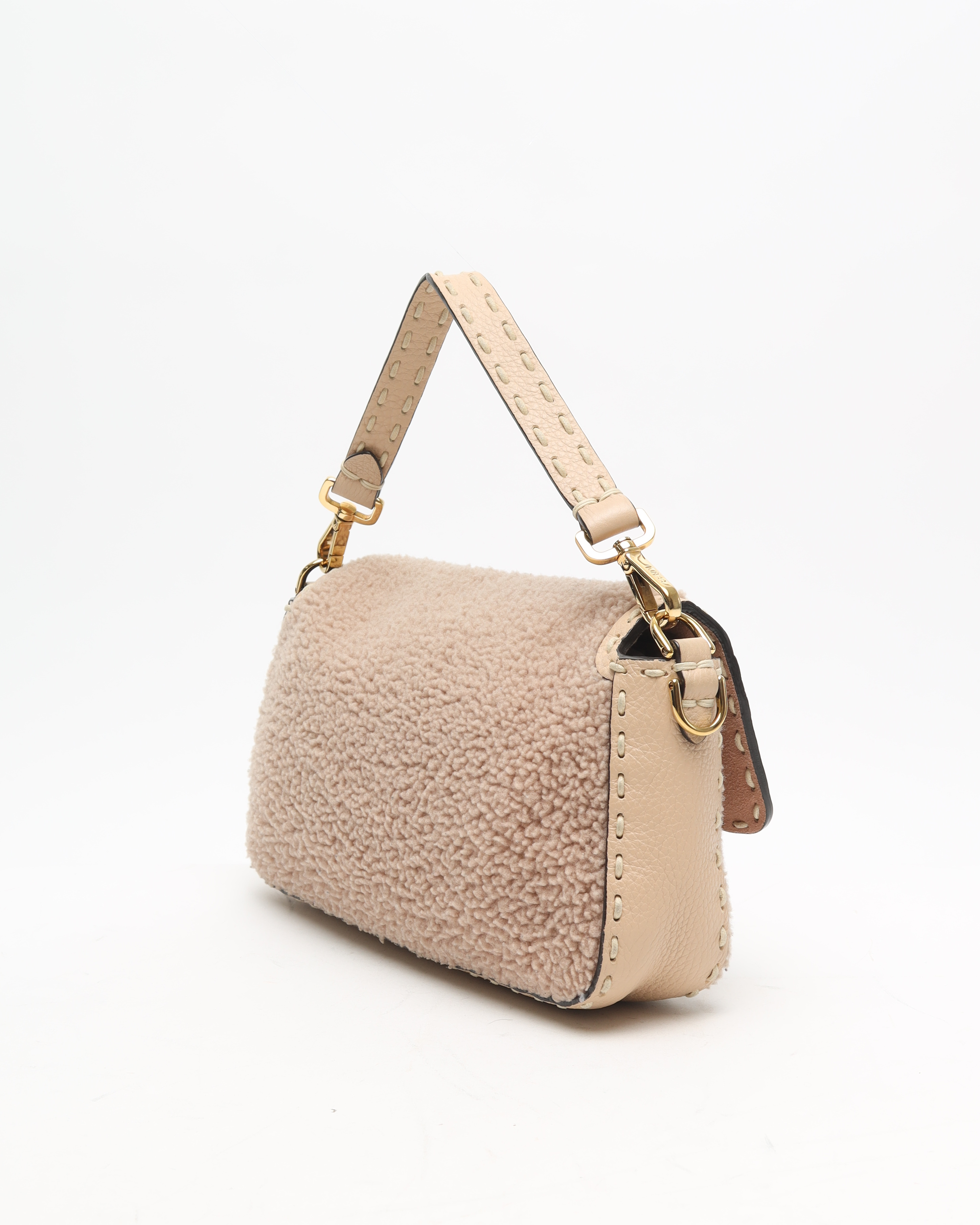 Fendi Iconic Shearling Medium Baguette Bag