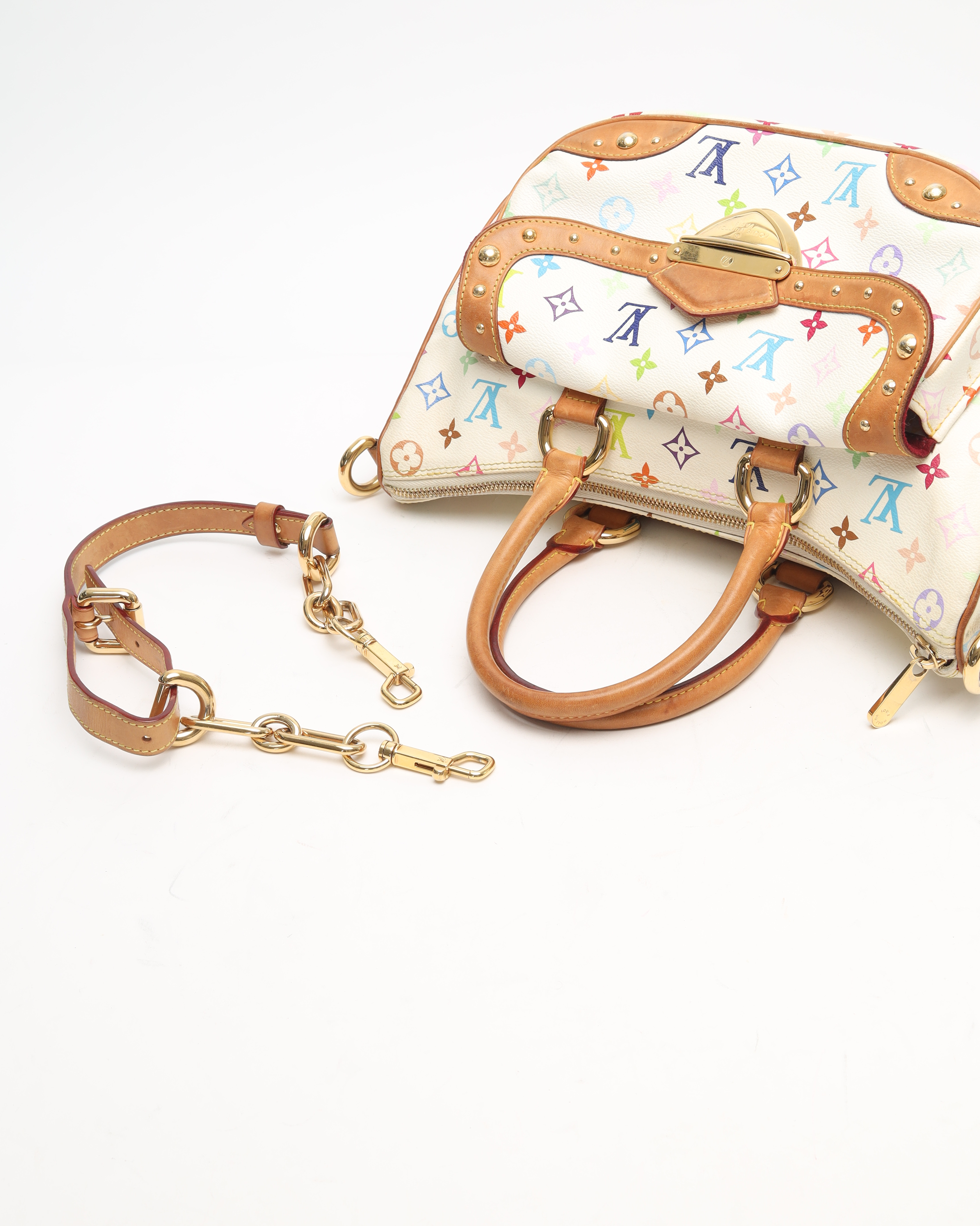 Pre-owned Louis Vuitton Murakami Rita Bag In White
