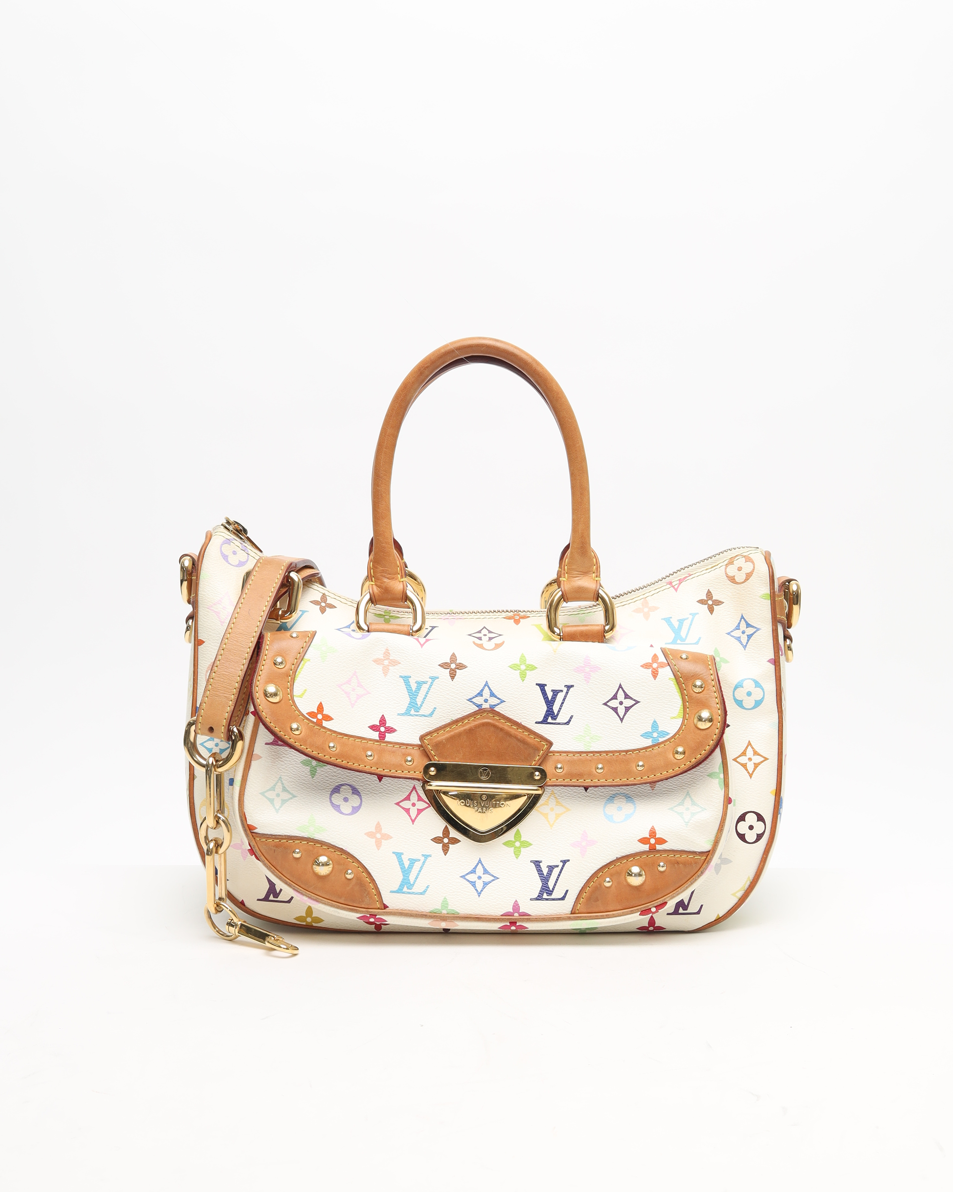 Pre-owned Louis Vuitton Murakami Rita Bag In White