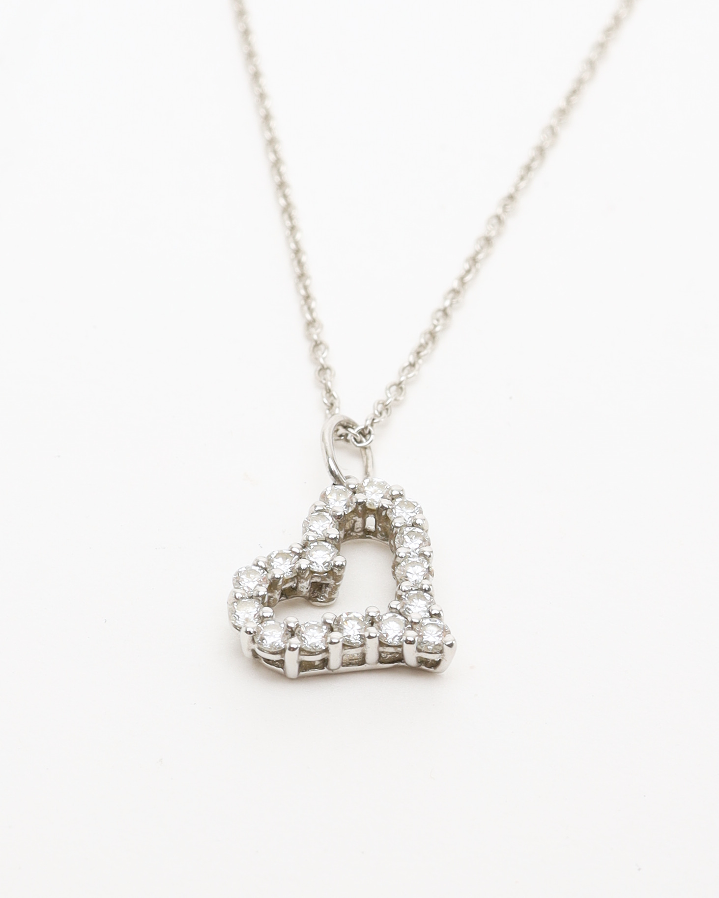Tiffany & Co Platinum And Diamond Heart Pendant