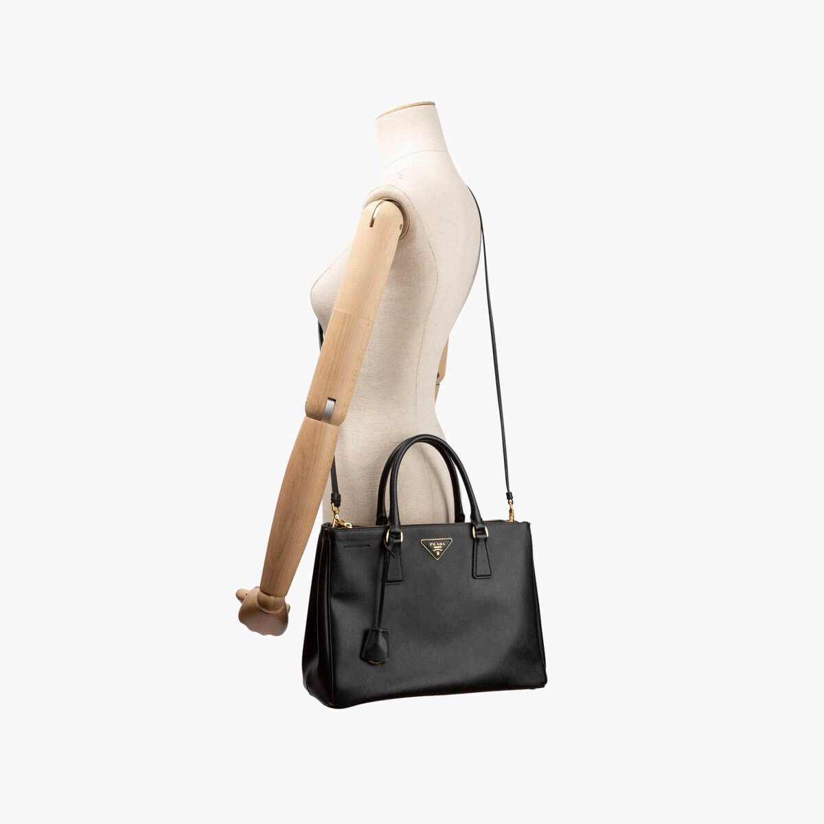 PRADA Medium Saffiano Lux Double-Zip Galleria Tote