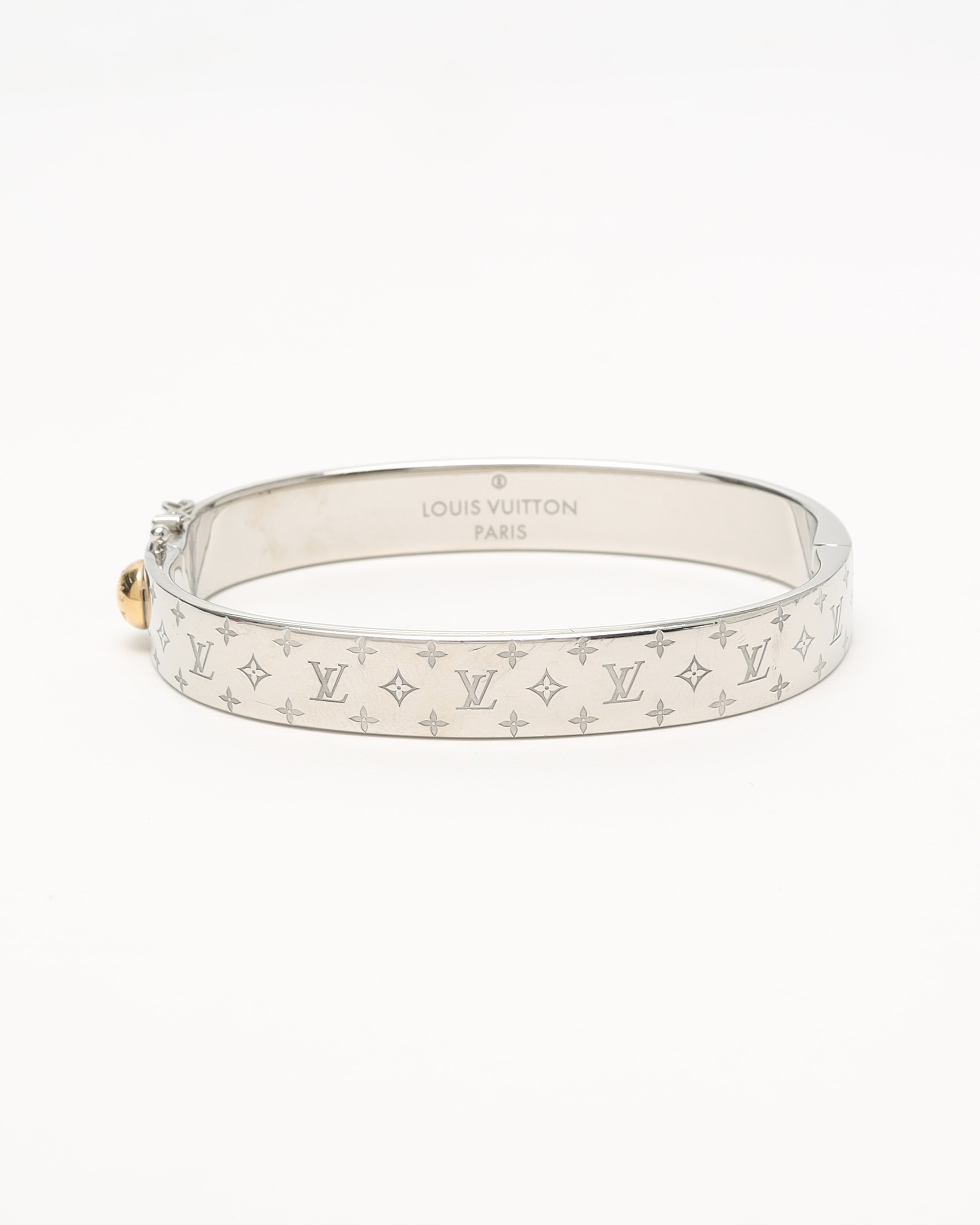 LOUIS VUITTON Silver Monogram Bracelet