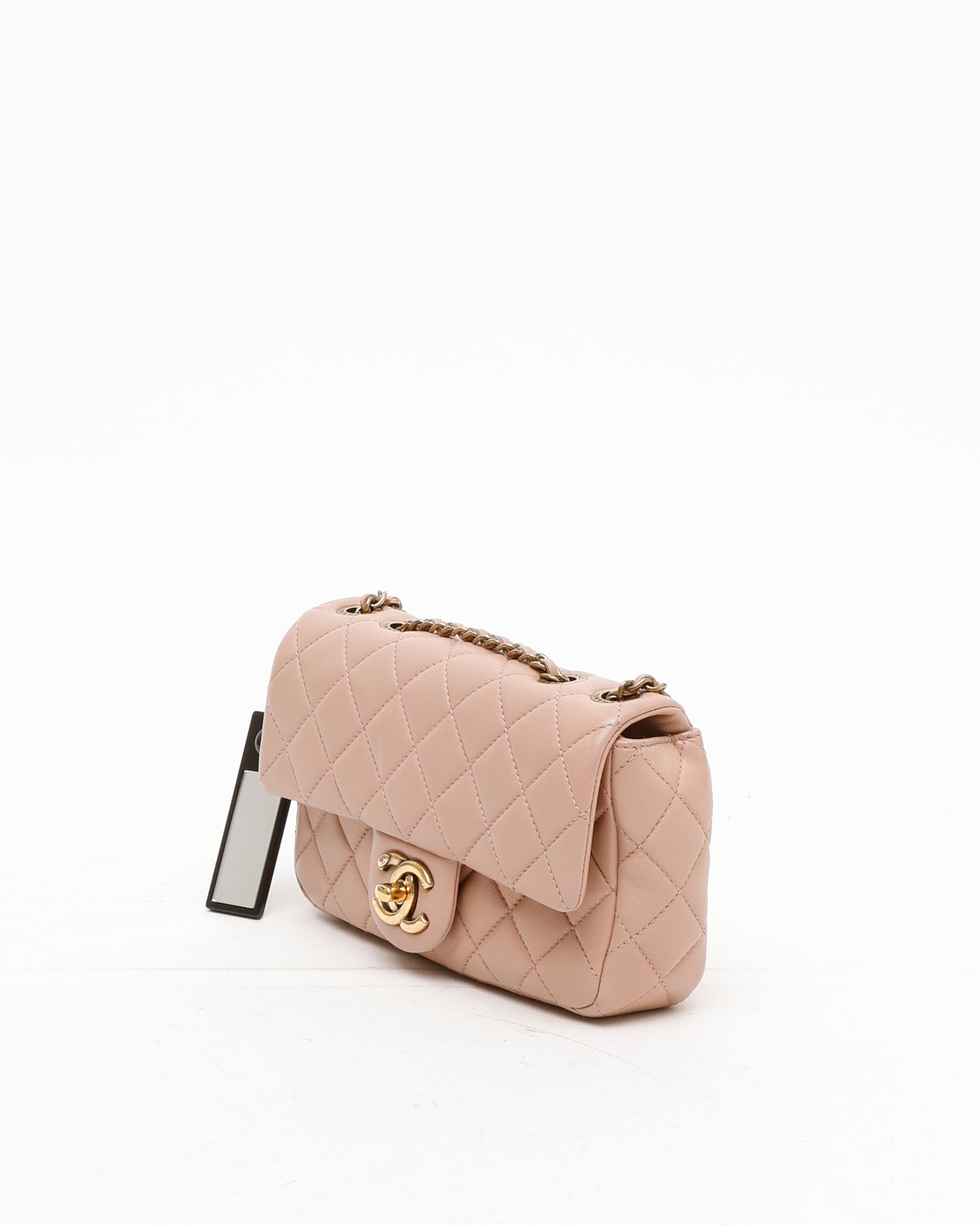 Pre-owned Chanel Classic Mini Rectangular Single Flap Bag In Pink
