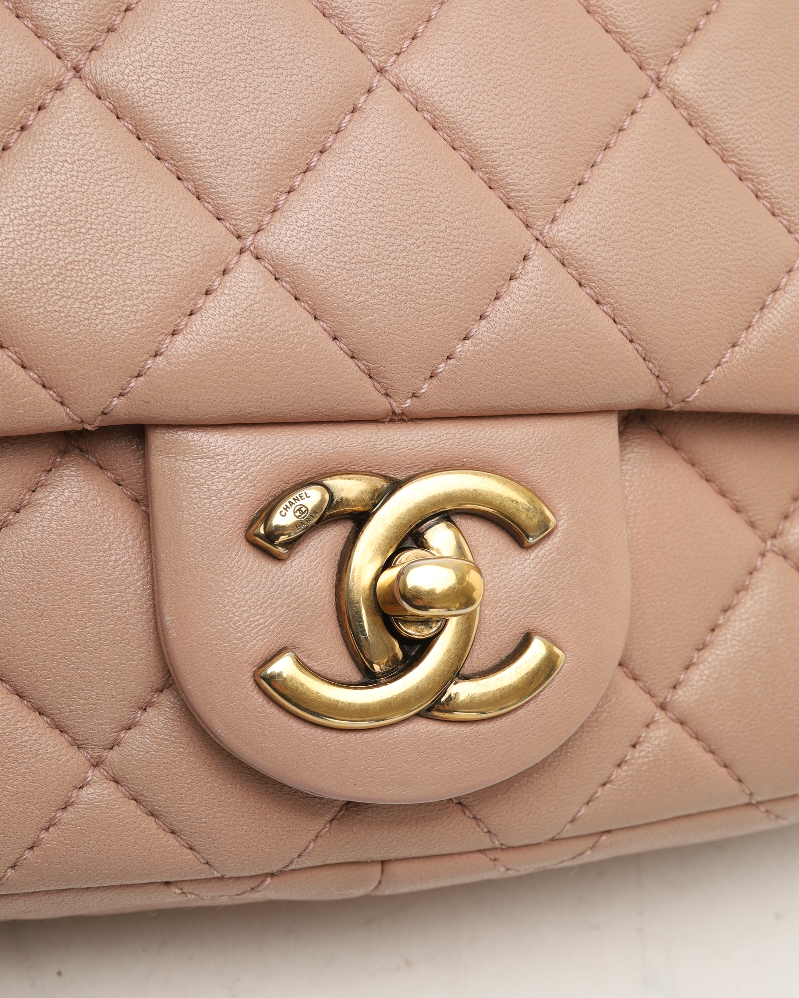 Pre-owned Chanel Classic Mini Rectangular Single Flap Bag In Pink