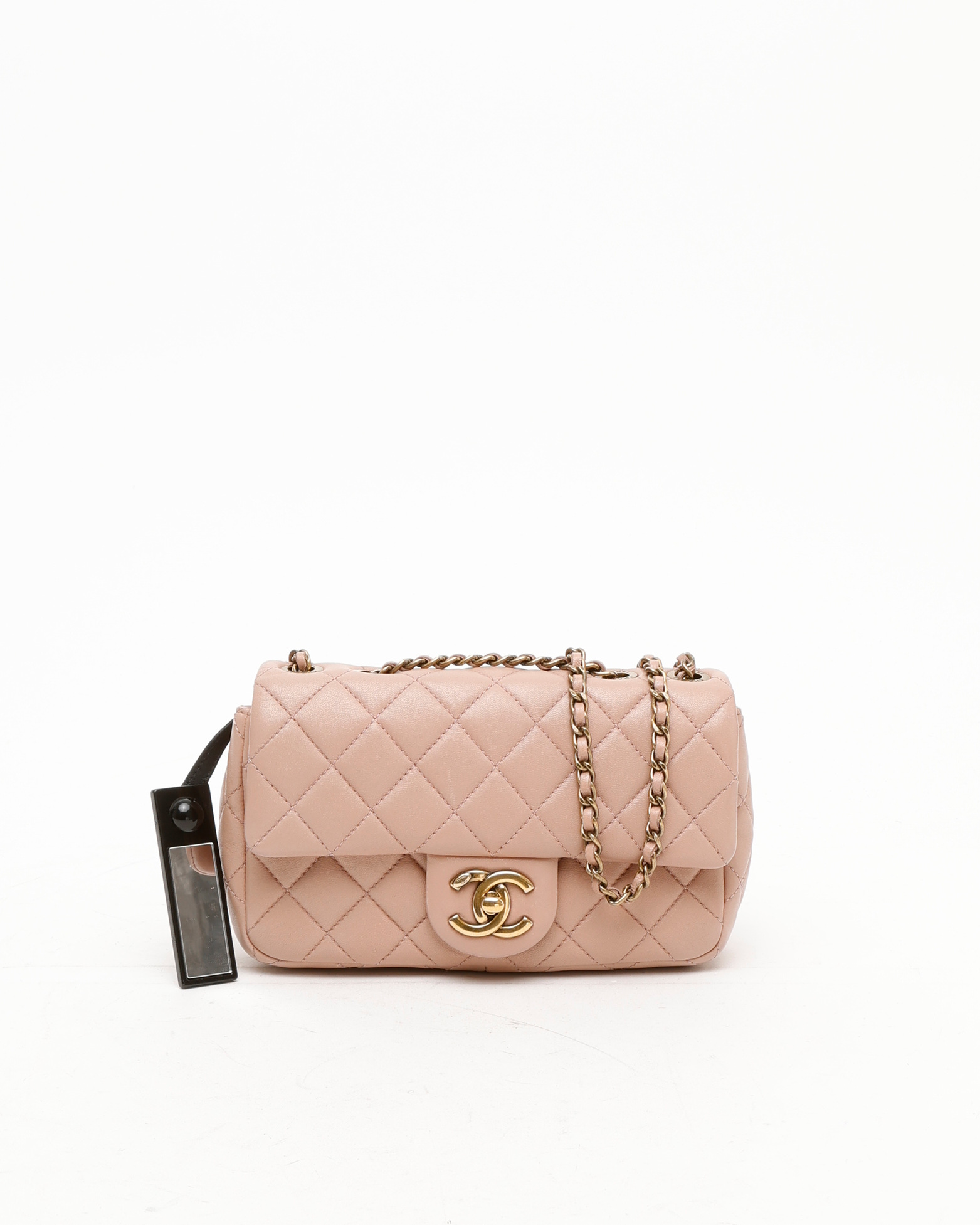 Pre-owned Chanel Classic Mini Rectangular Single Flap Bag In Pink