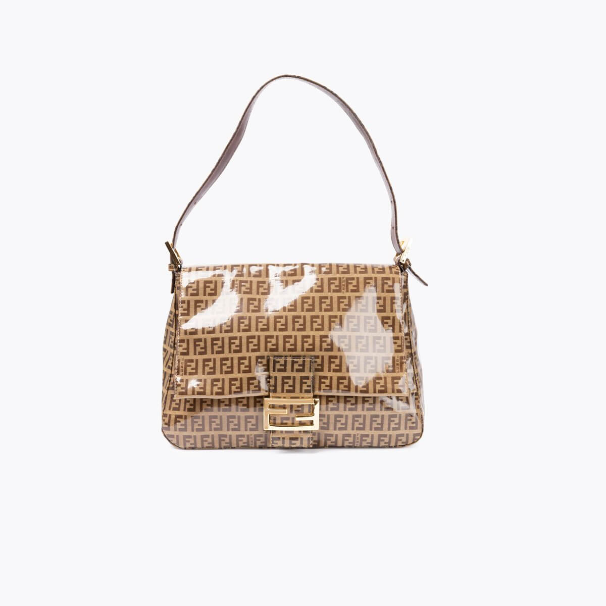 FENDI Vinyl Zucchino Mamma Baguette Shoulder Bag