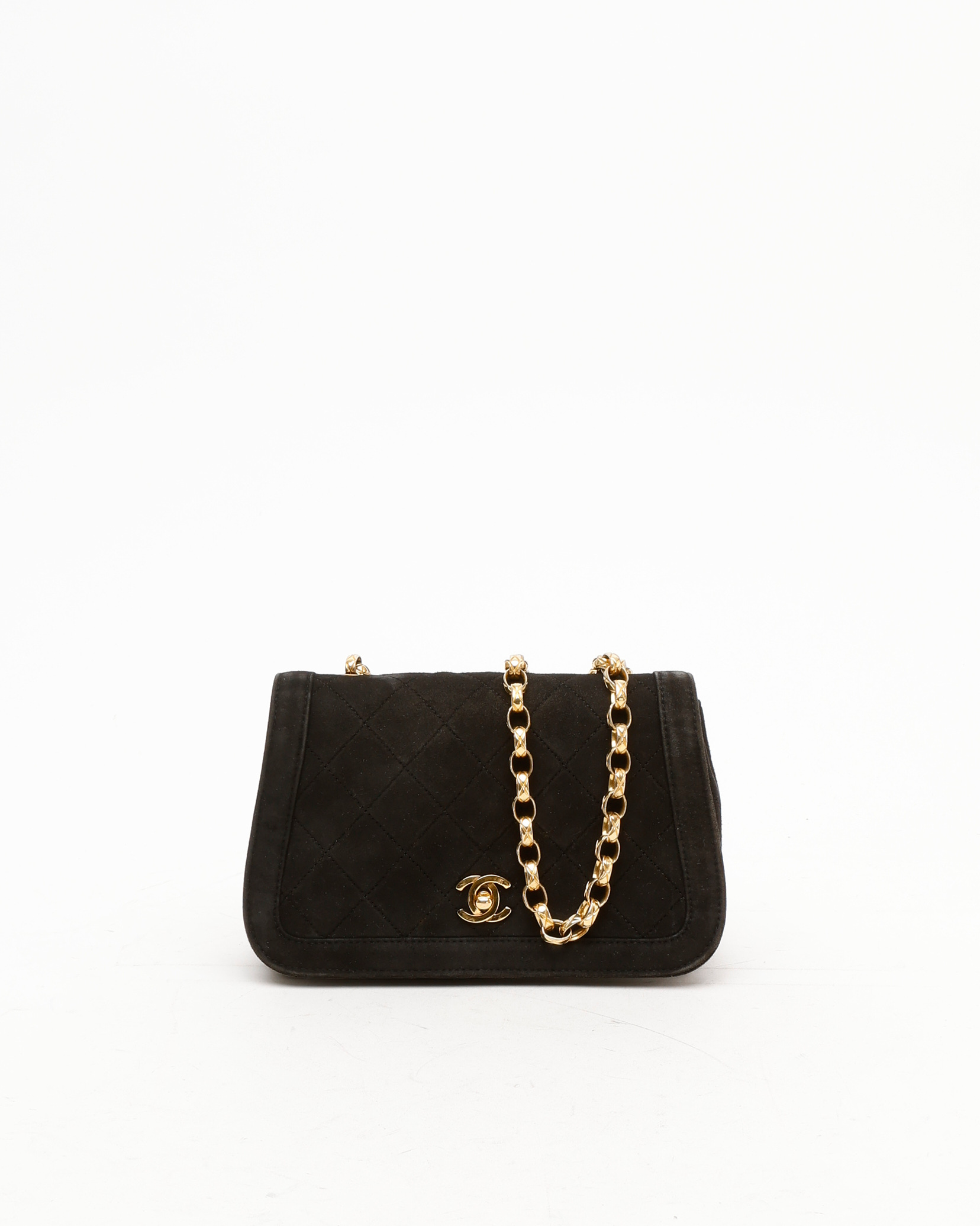 CHANEL Suede Mini Bijou Chain Single Flap Bag