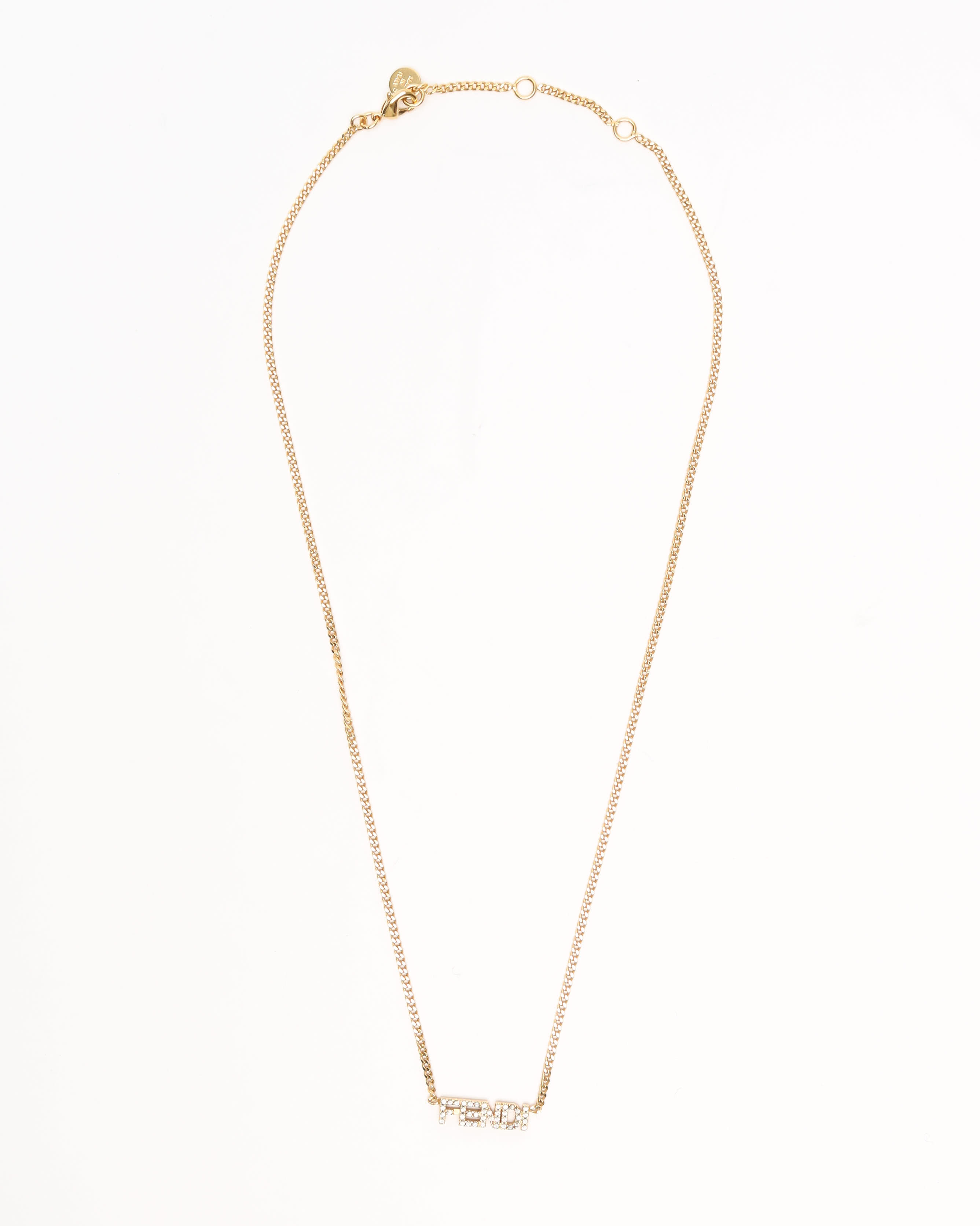 Fendi Logo Rhinestone Necklace