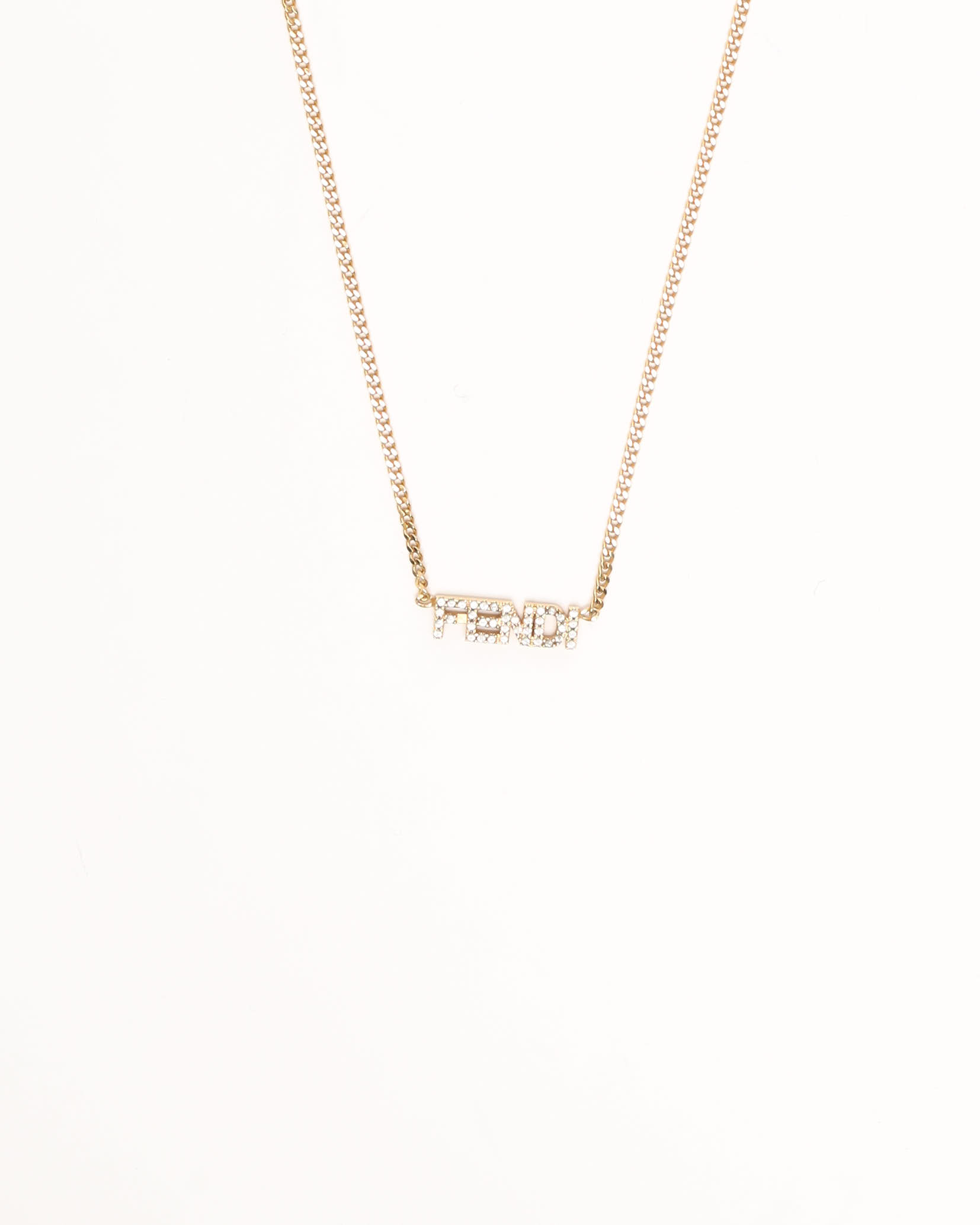 Fendi Logo Rhinestone Necklace