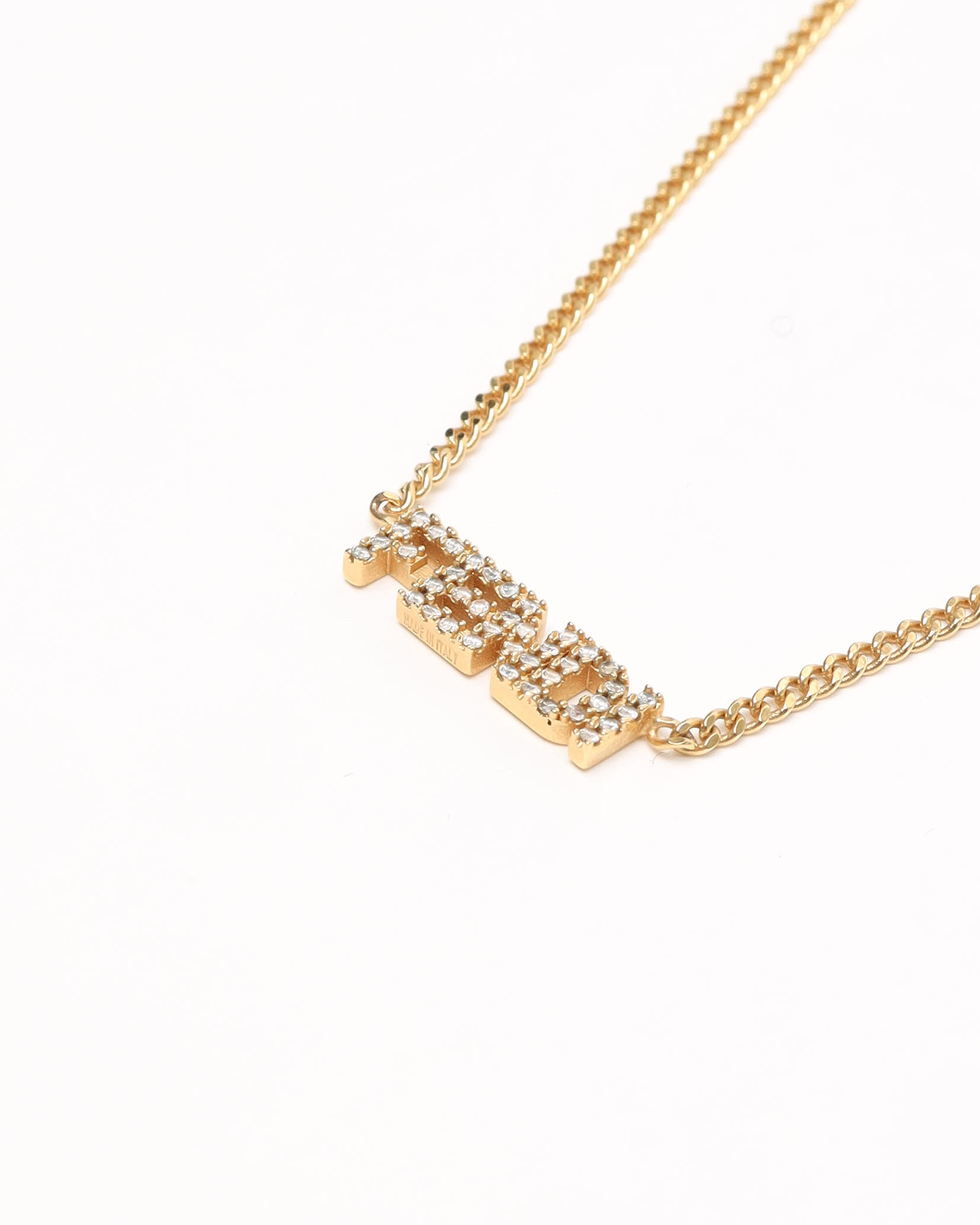 Fendi Logo Rhinestone Necklace
