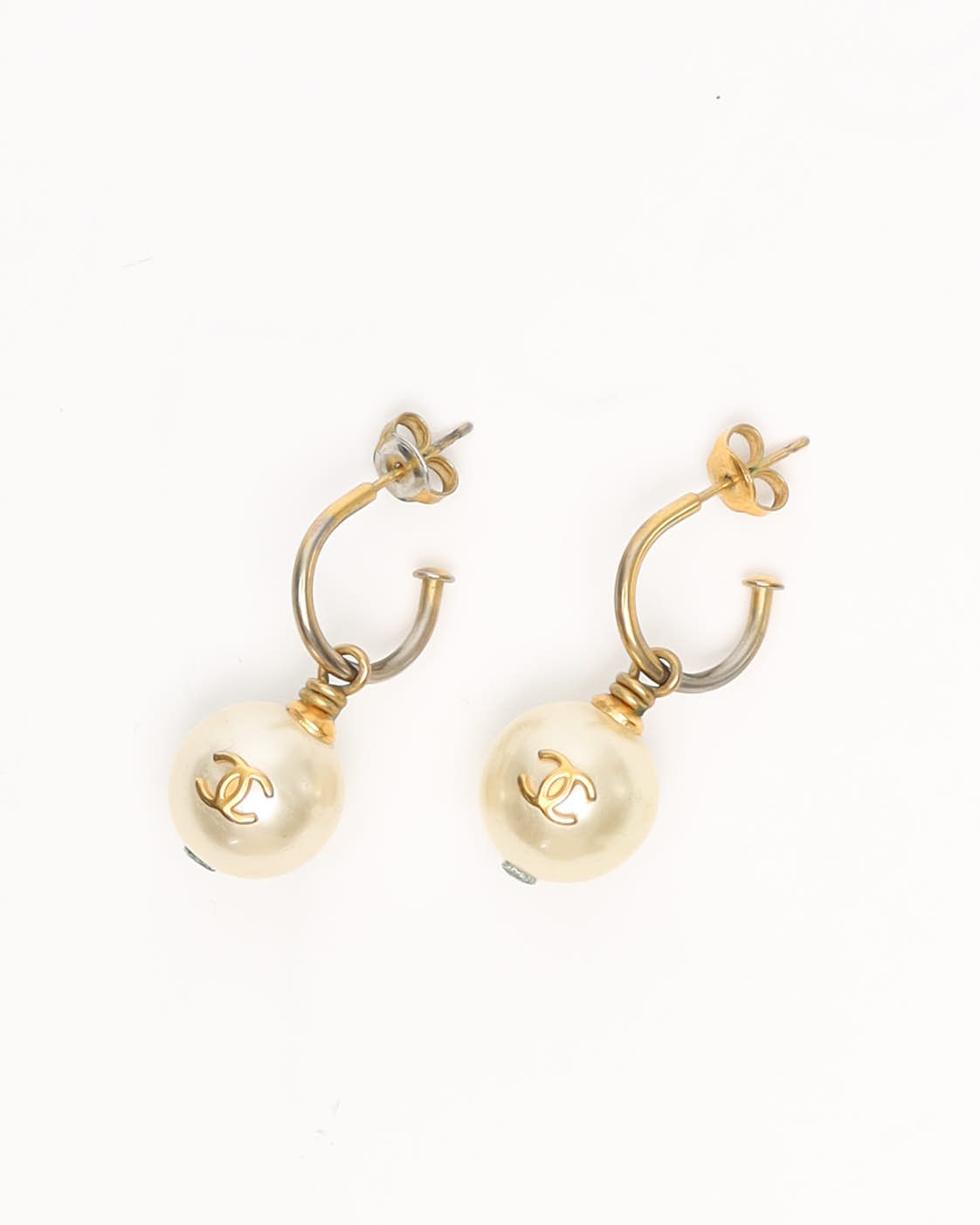 Pre-owned Chanel Coco Mark Pearls Drop Earrings