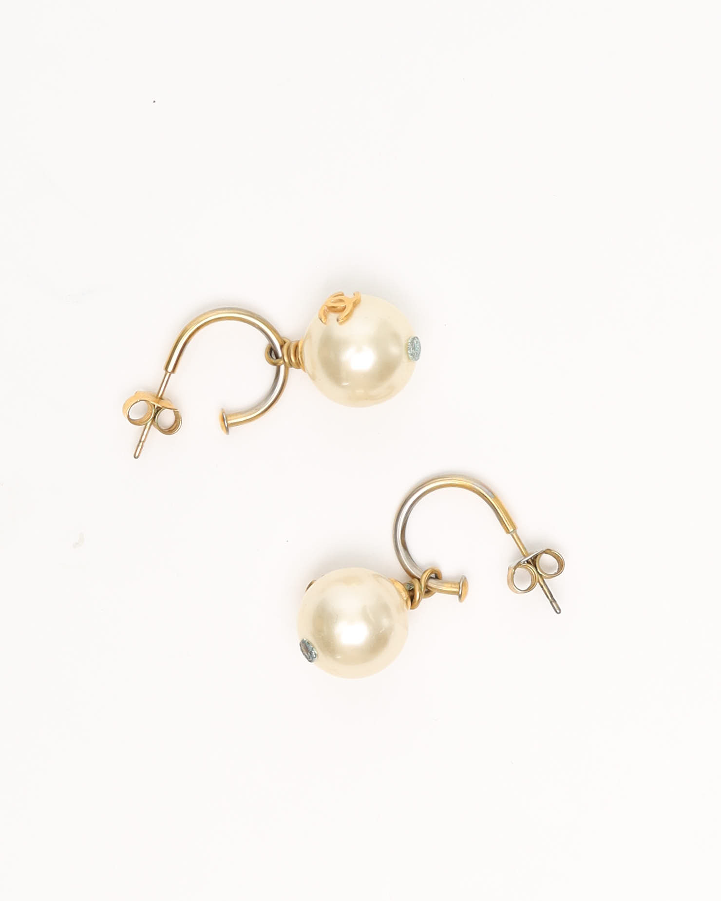 Pre-owned Chanel Coco Mark Pearls Drop Earrings