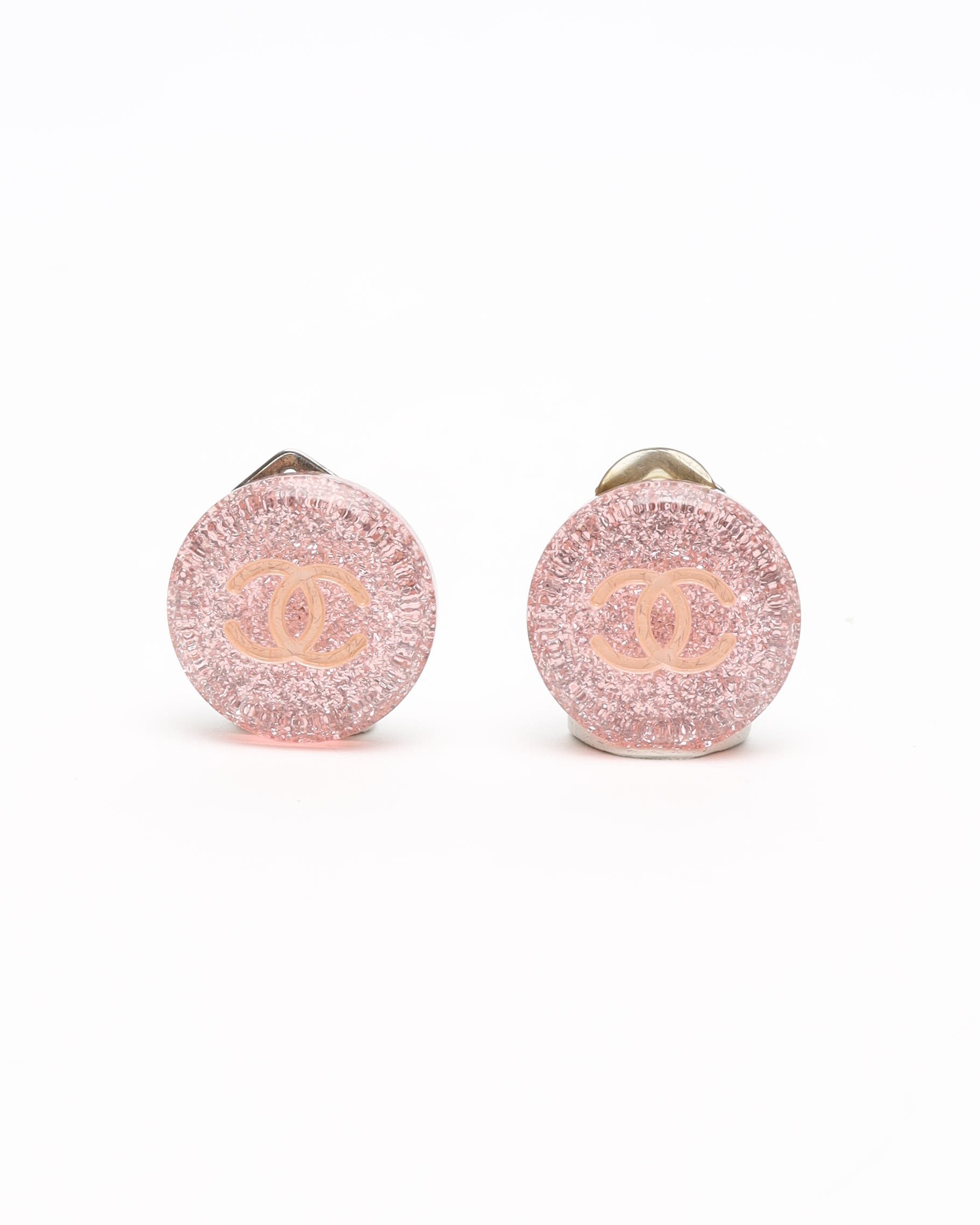 Pre-owned Chanel Coco Mark Resin Clip-on Earrings