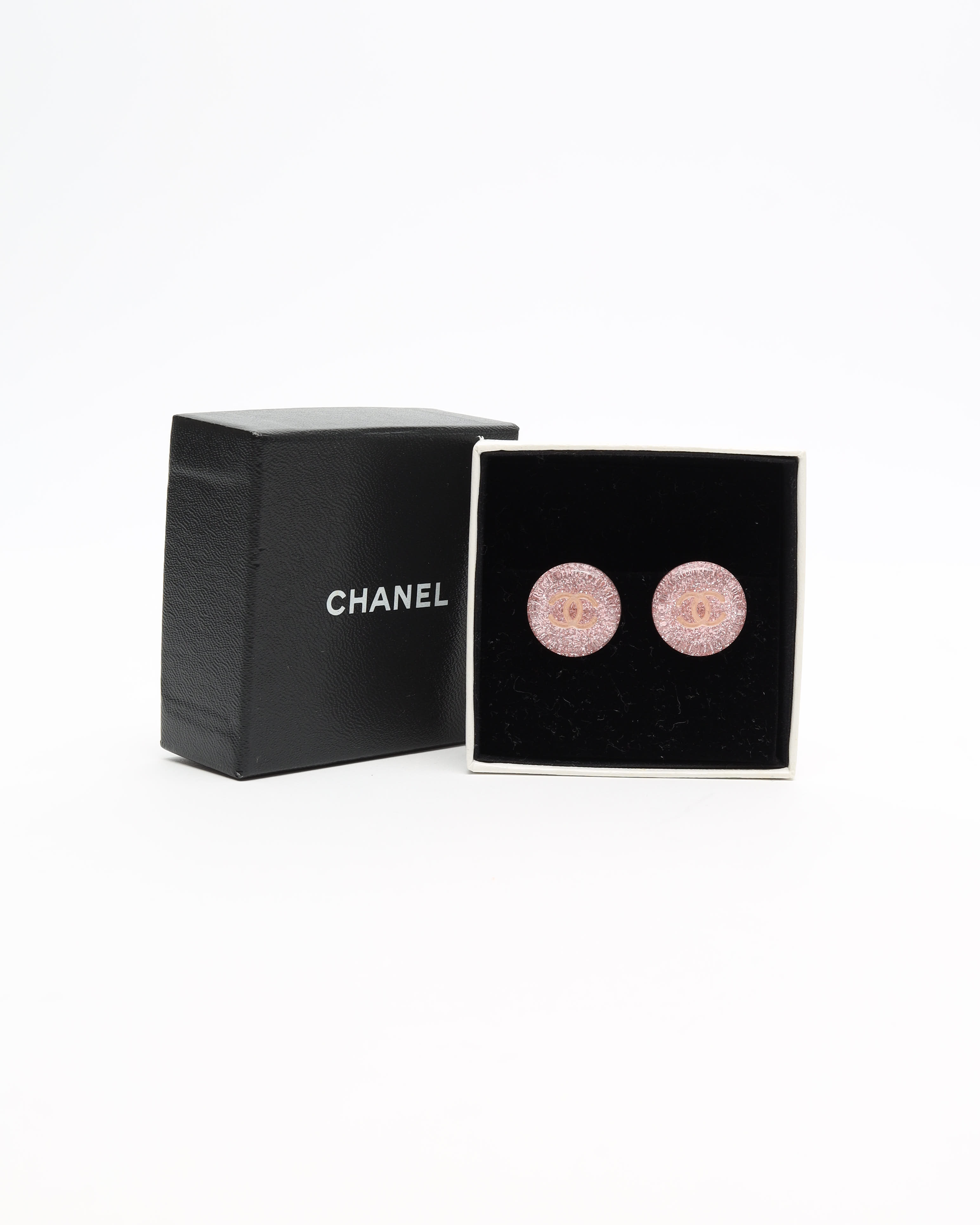 Pre-owned Chanel Coco Mark Resin Clip-on Earrings