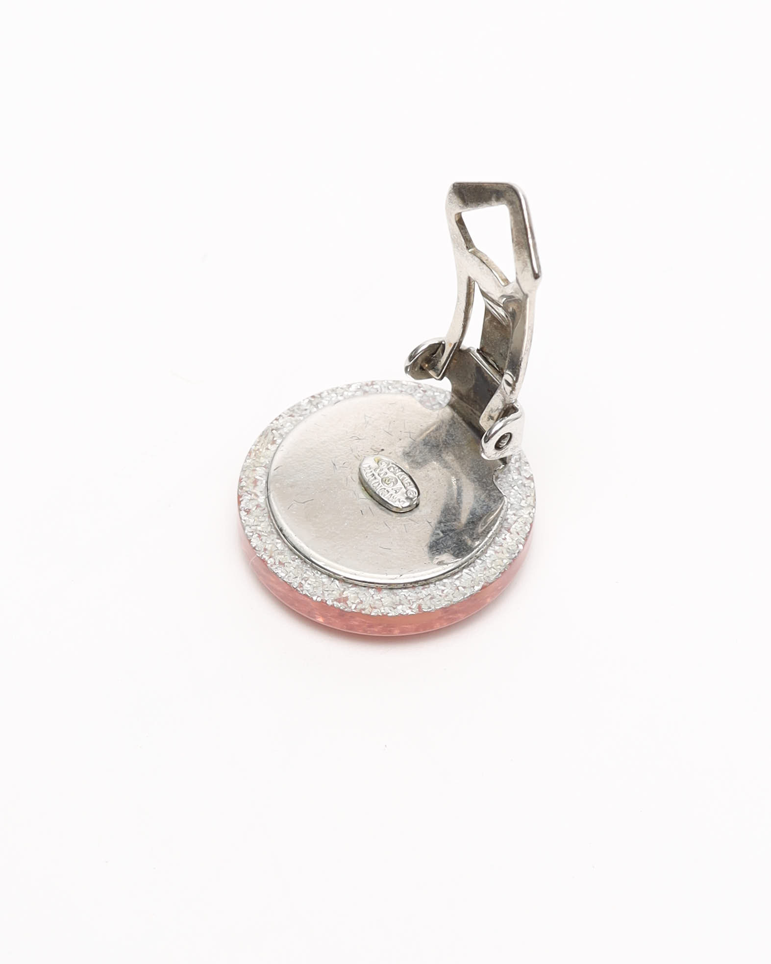 Pre-owned Chanel Coco Mark Resin Clip-on Earrings