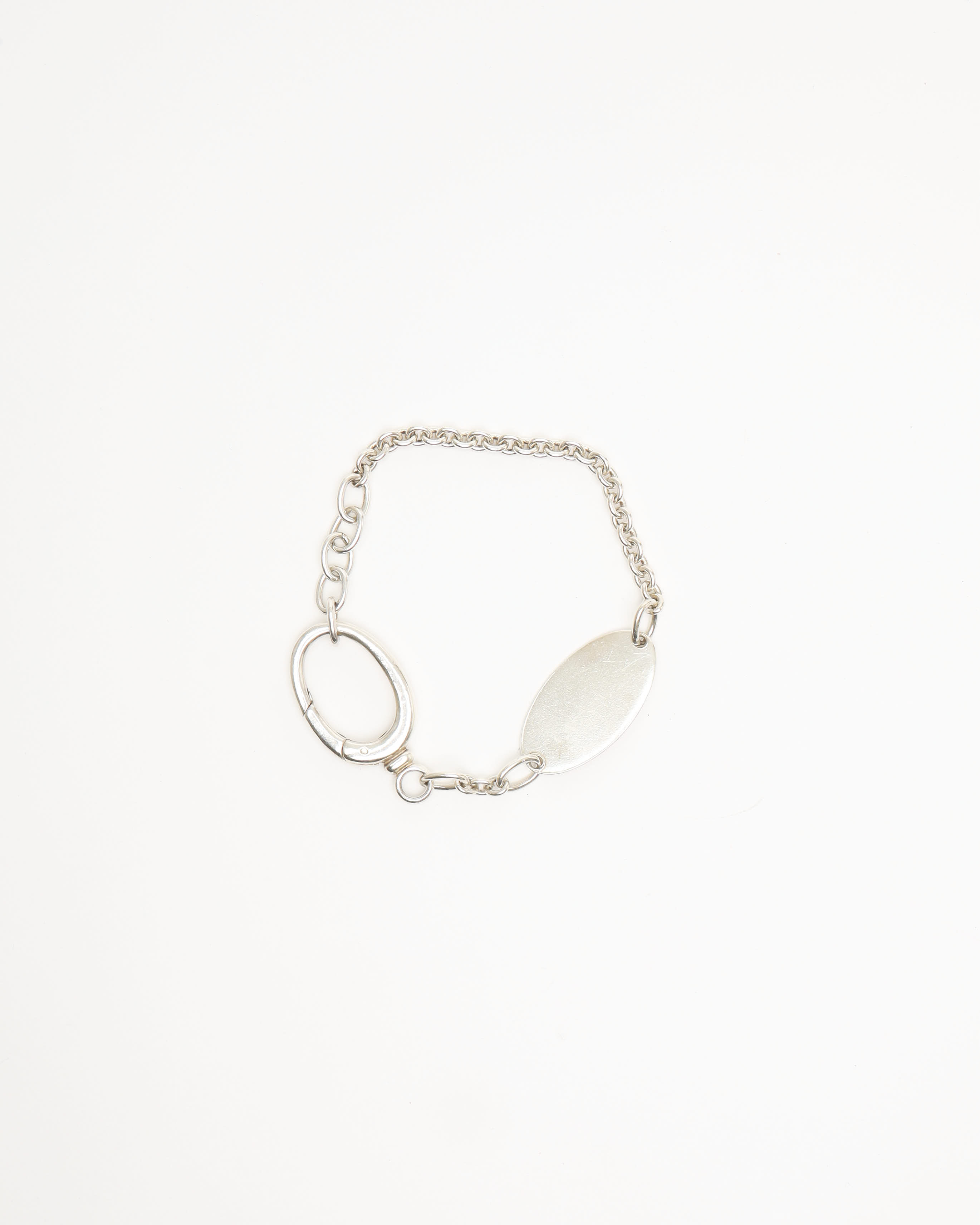 FENDI Logo Plate Silver Bracelet