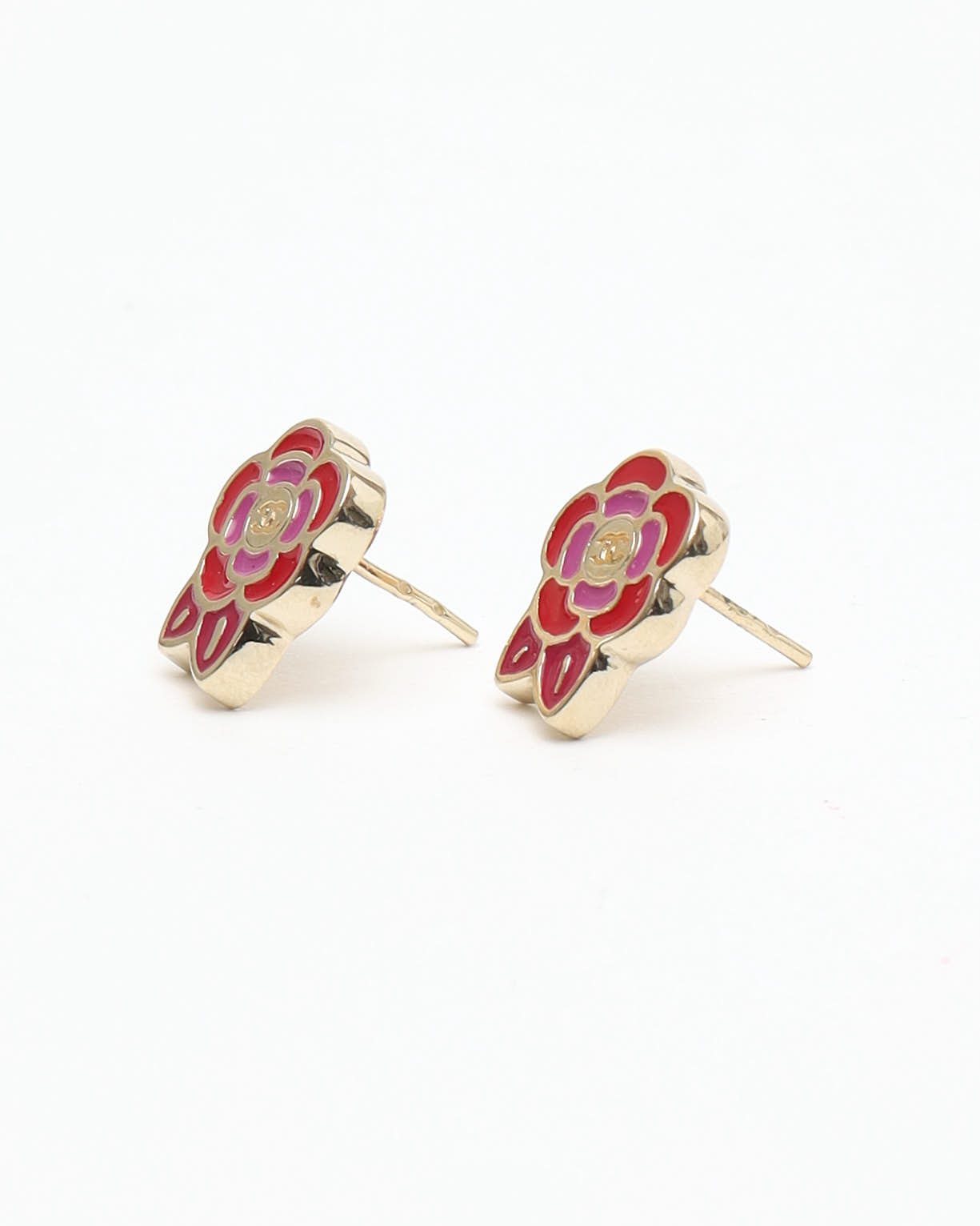 Pre-owned Chanel Camellia Coco Mark Earrings