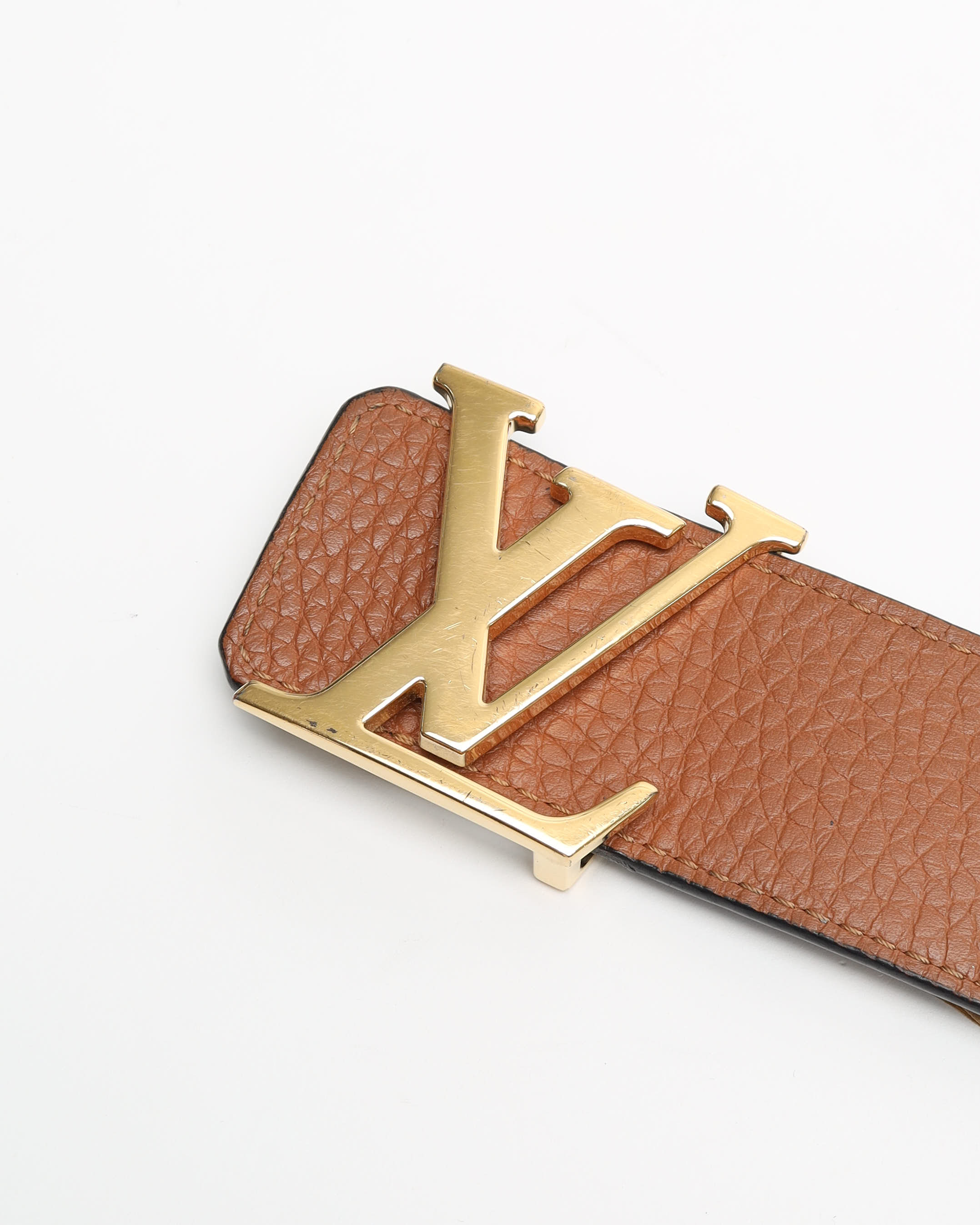 Pre-owned Louis Vuitton San Tulle Lv Leather Belt