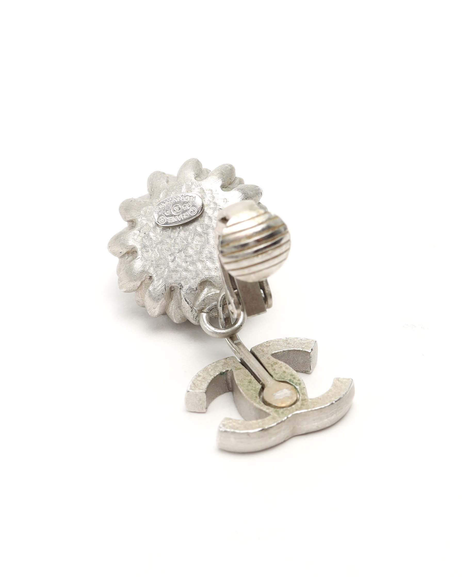 Pre-owned Chanel Coco Mark Dangling Clip-on Earrings
