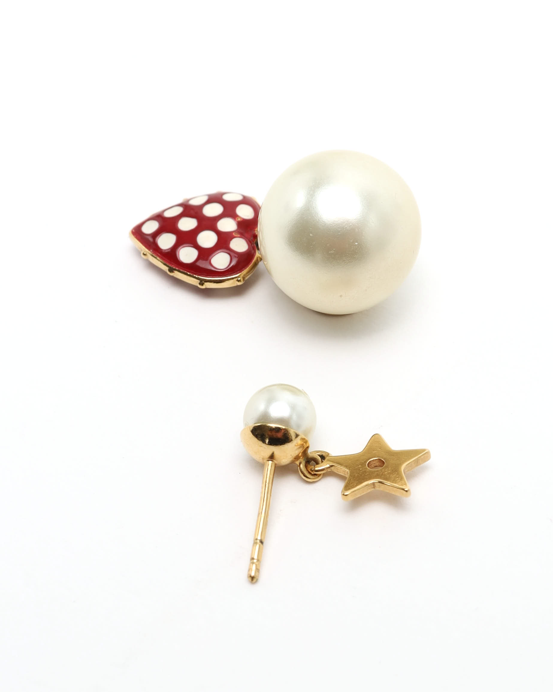 Dior Christian  Tribal Pearl Heart Earrings