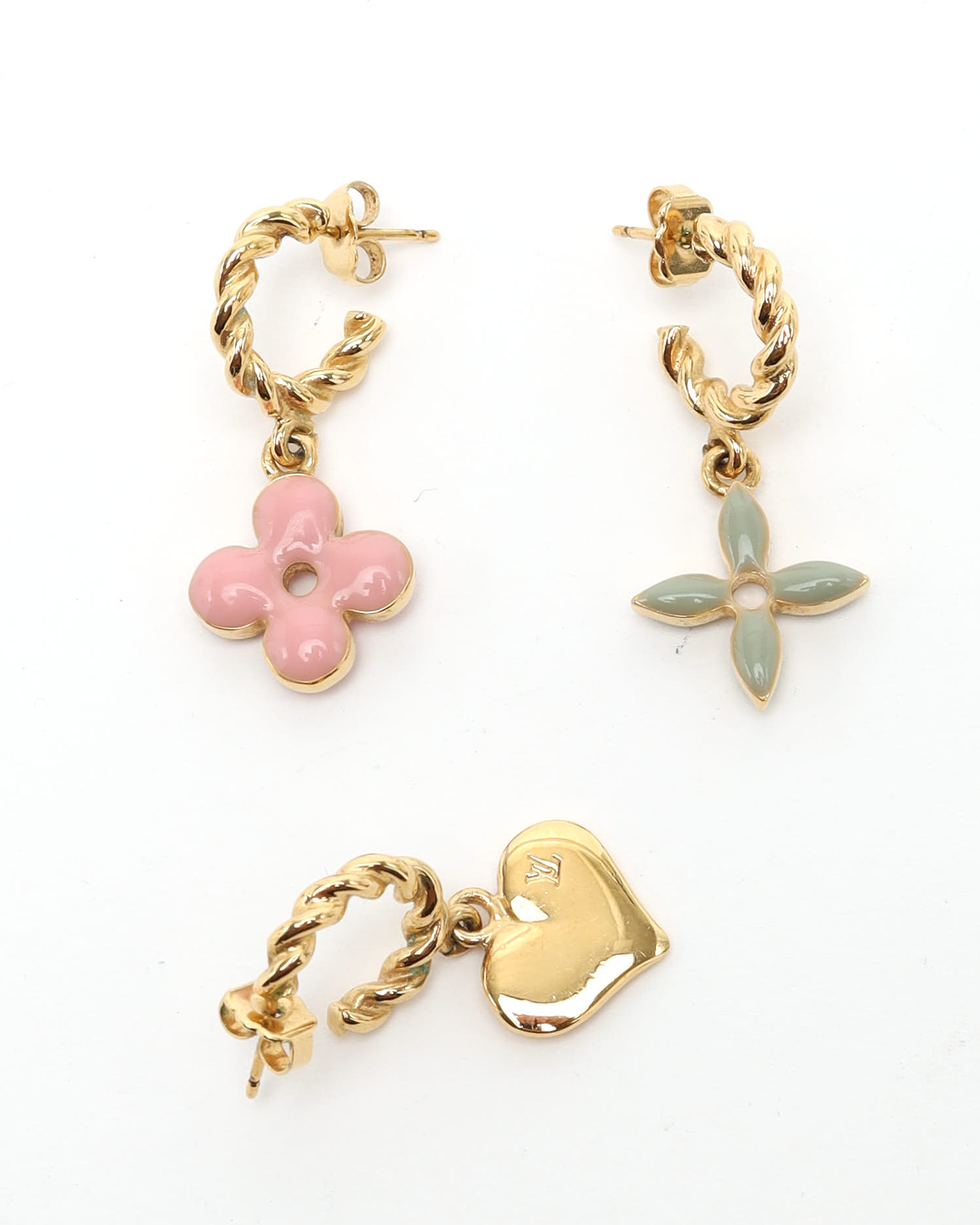 Pre-owned Louis Vuitton Sweet Monogram Hoop Earrings